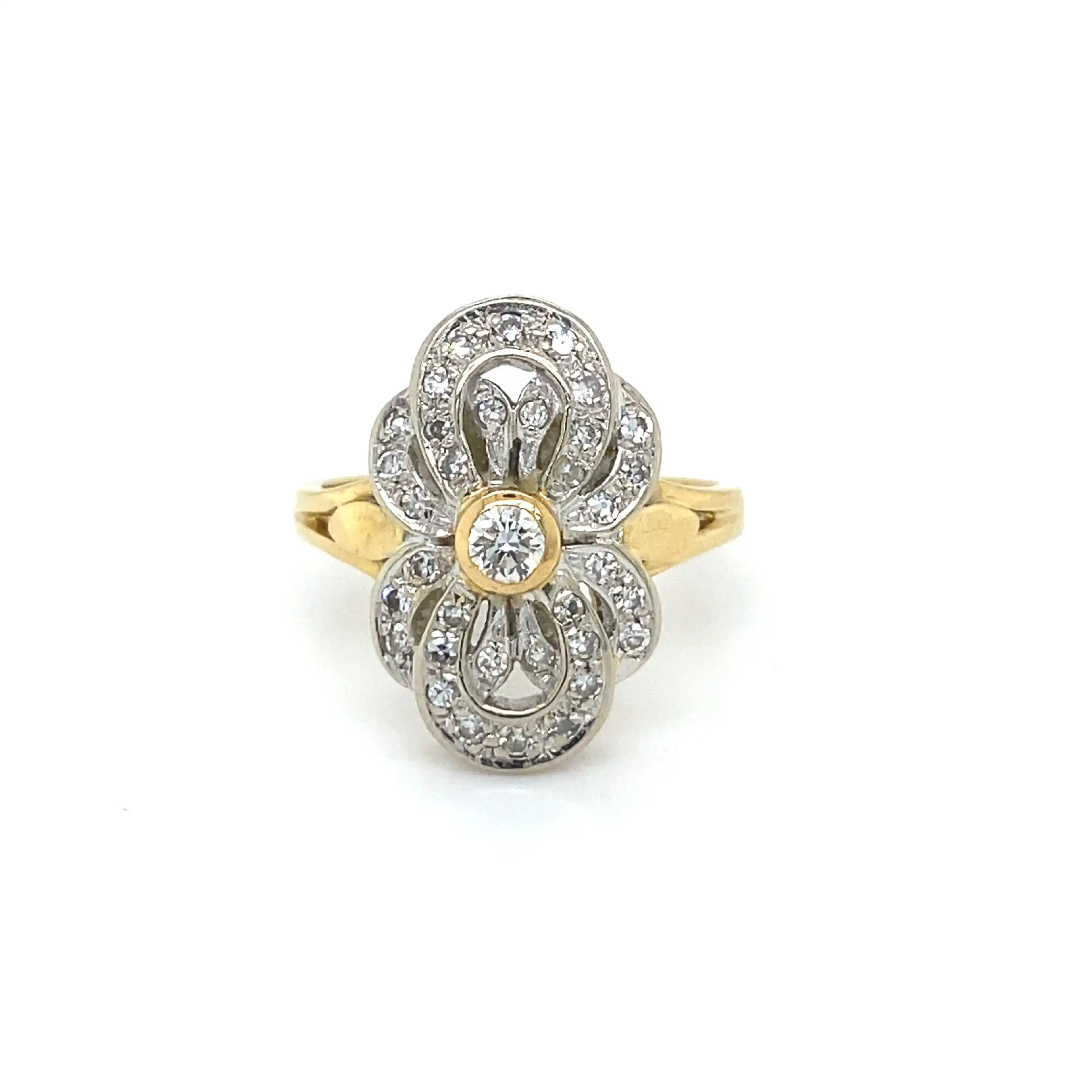 Ring Bicolor mit Brillanten und Diamanten