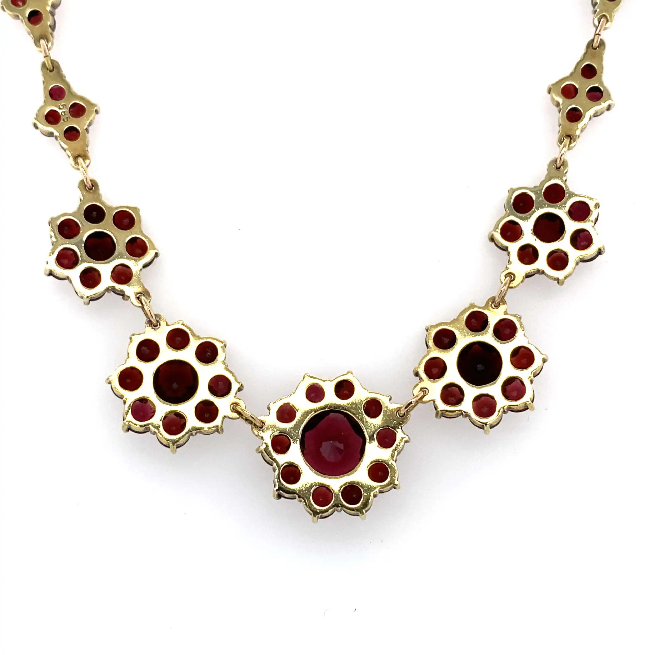 Collier Gelbgold mit Granat Collier Gelbgold mit Granat