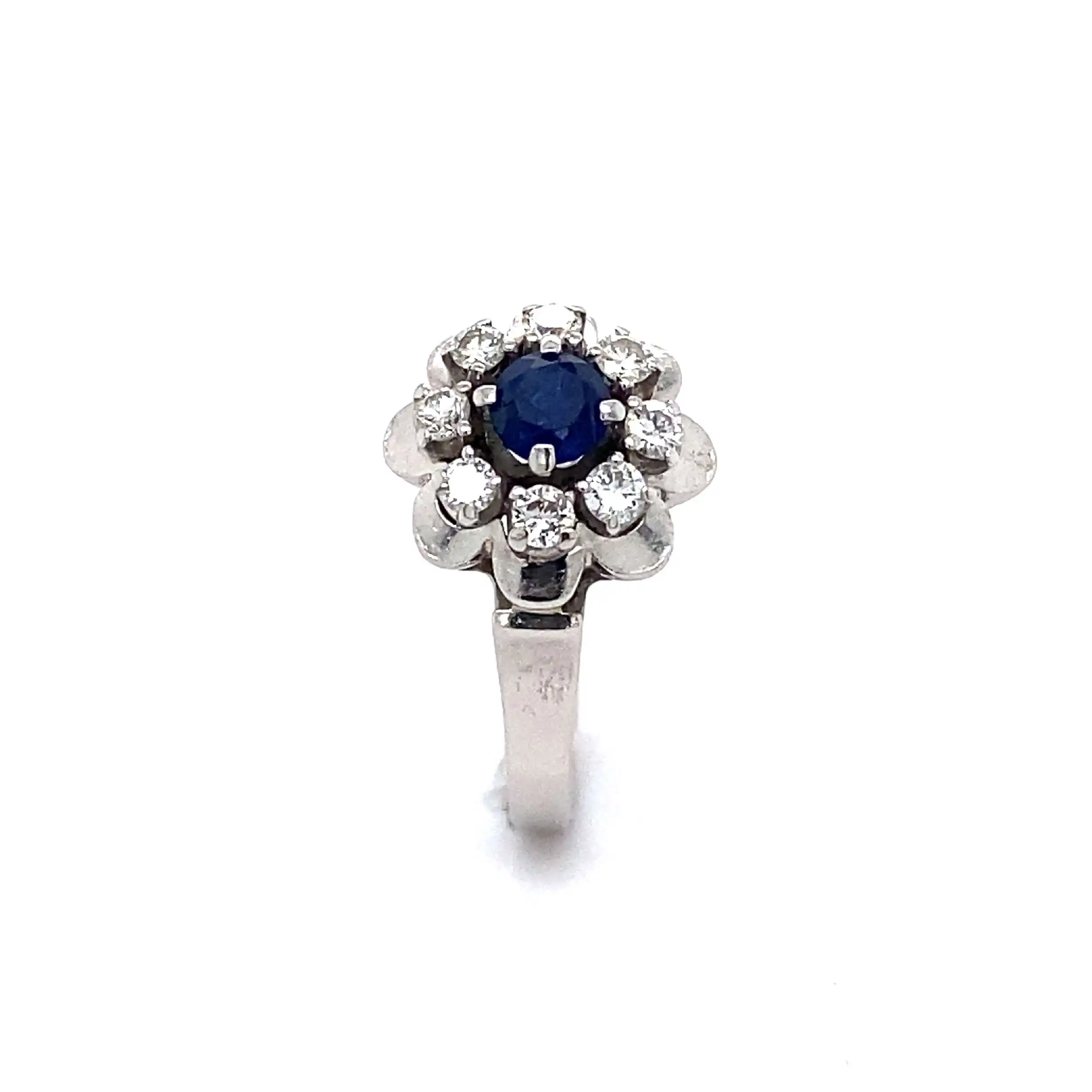 Ring Weißgold mit Saphir und Brillanten Ring Weißgold mit Saphir und Brillanten