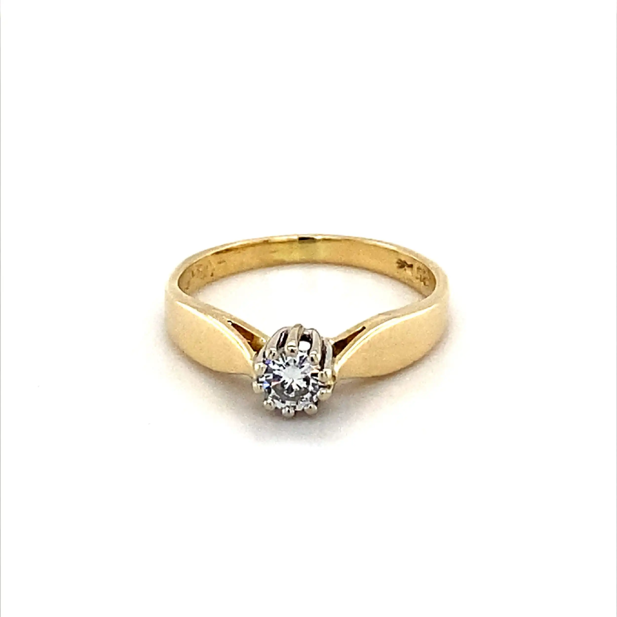 Ring Bicolor mit Brillant, graviert mit 0,21ct Ring Bicolor mit Brillant, graviert mit 0,21ct