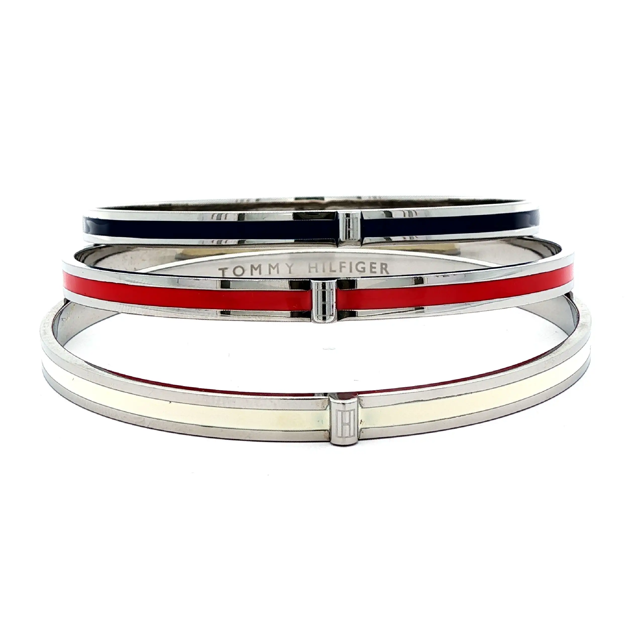 3 Set Armreifen Stahl Tommy Hilfiger mit Emaille
