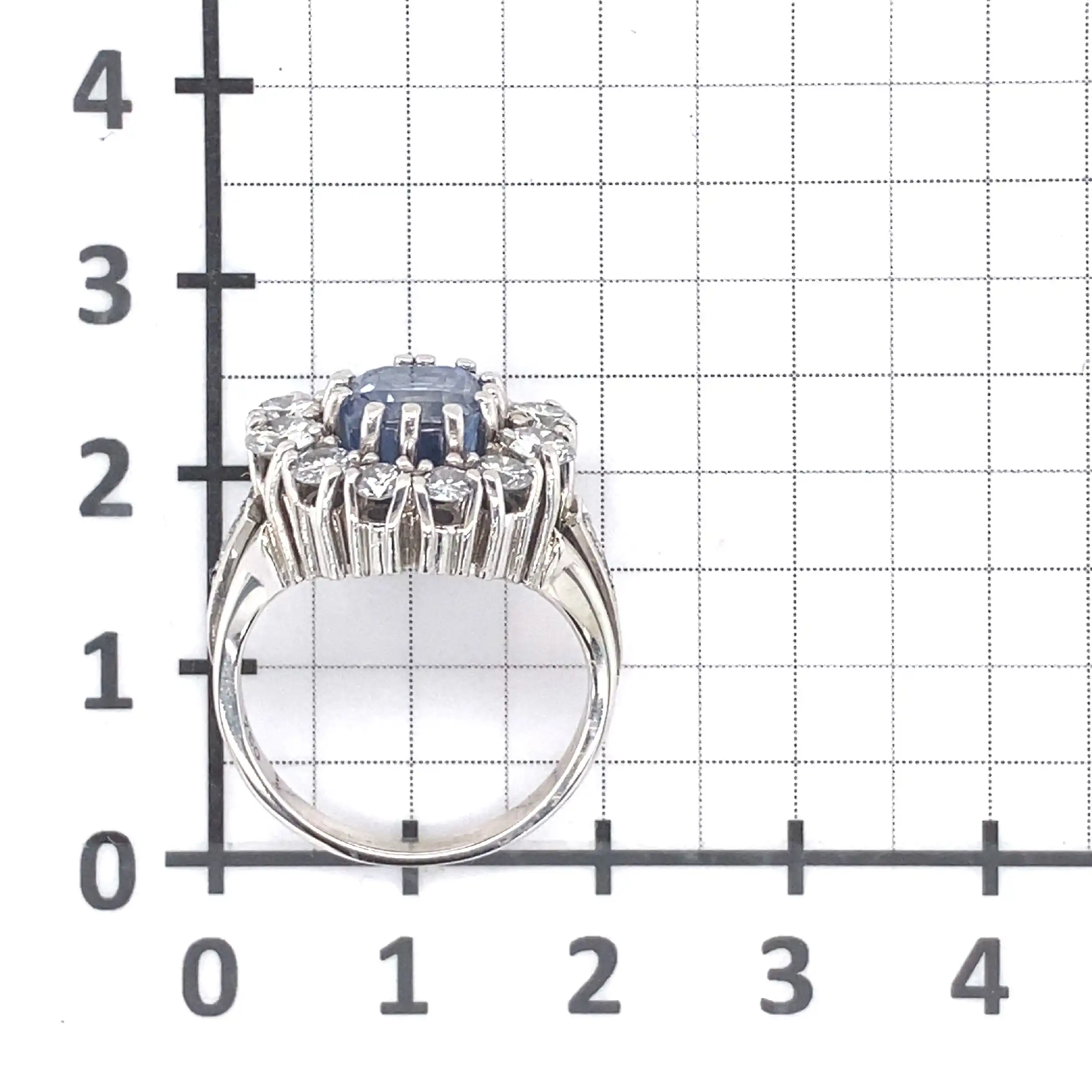 Ring Weißgold mit Saphir, Diamanten und Brillanten, mit EPL Expertise