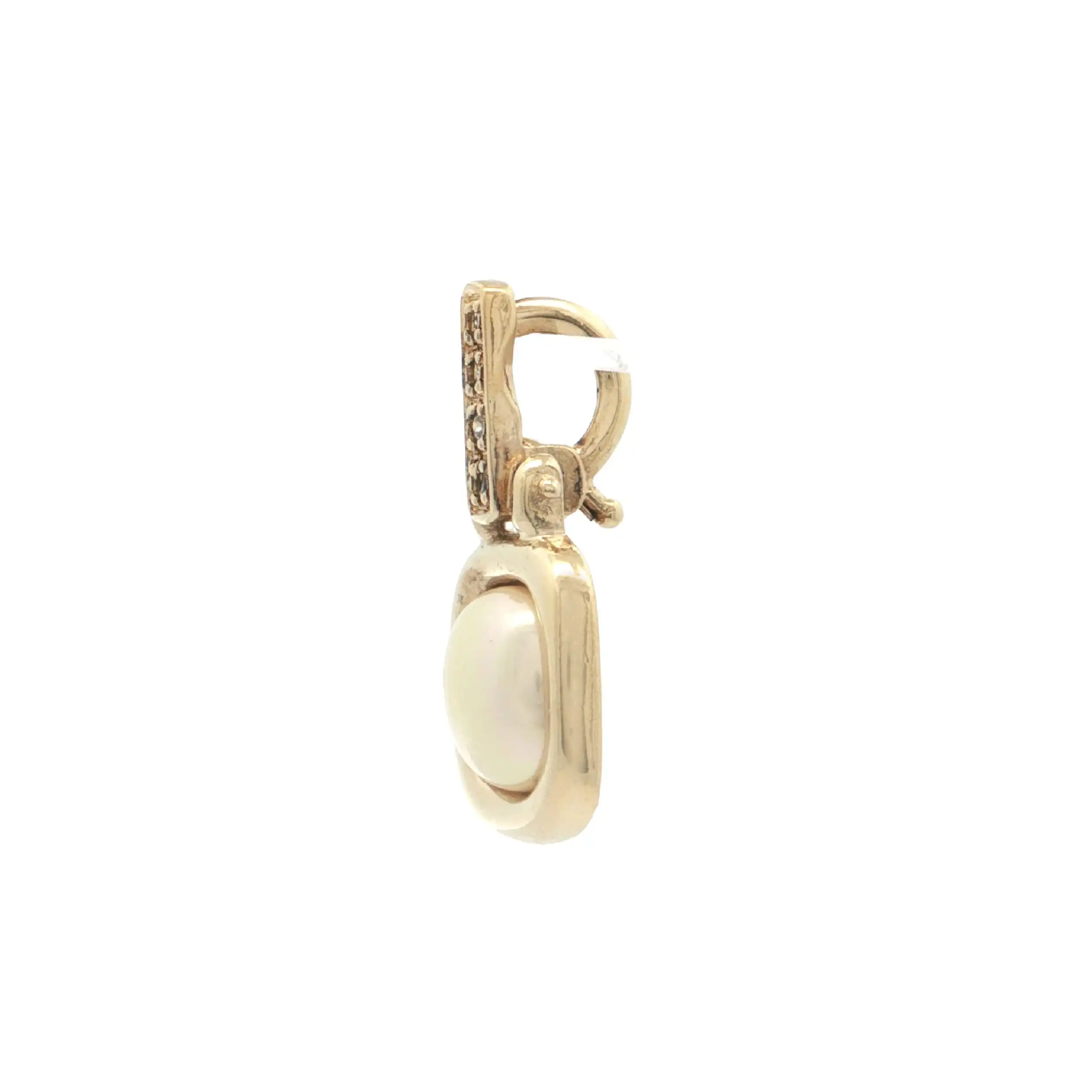 Anhänger/Clip Silber vergoldet mit Perle und Zirkonia