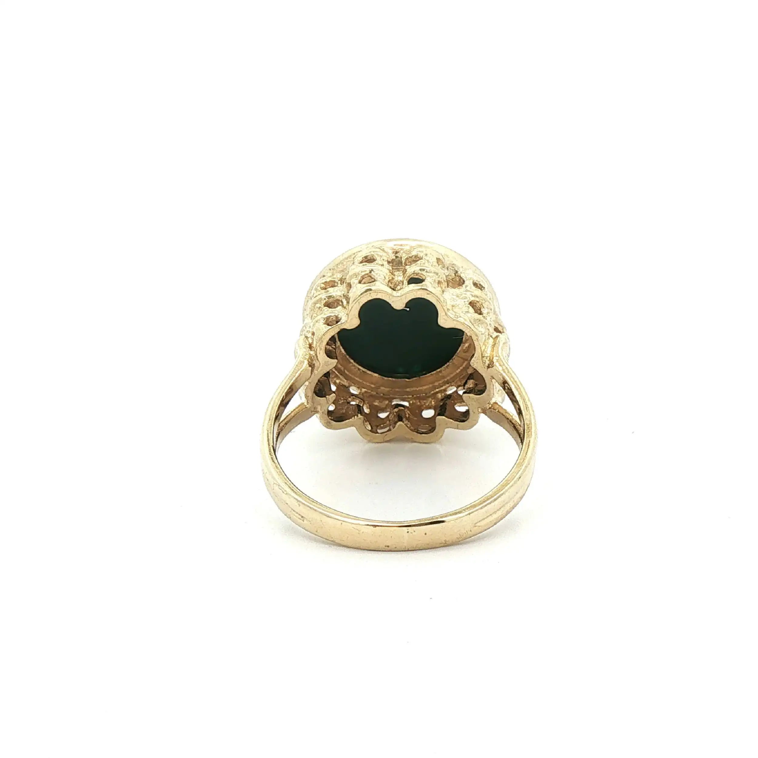 RIng Gelbgold mit grünem Farbstein