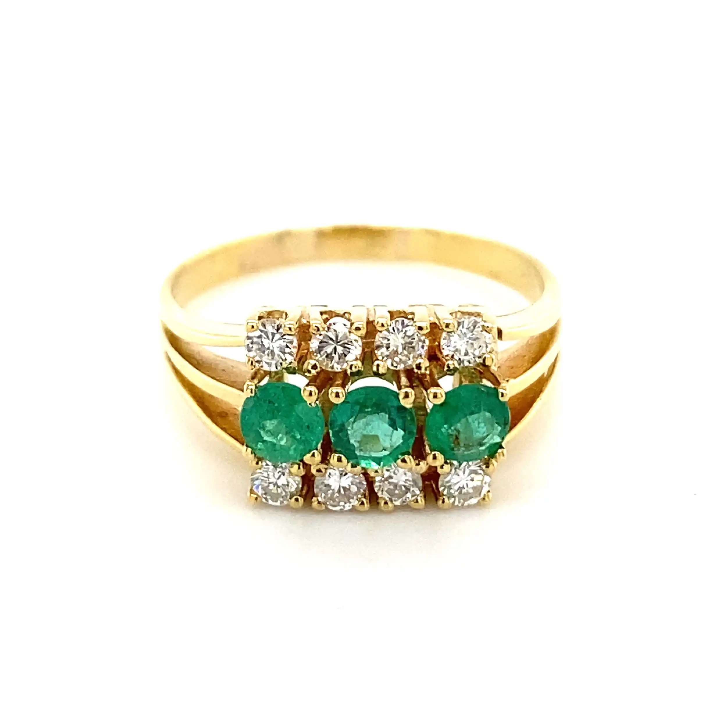 Ring Gelbgold mit Smaragden & Brillanten Ring Gelbgold mit Smaragden & Brillanten