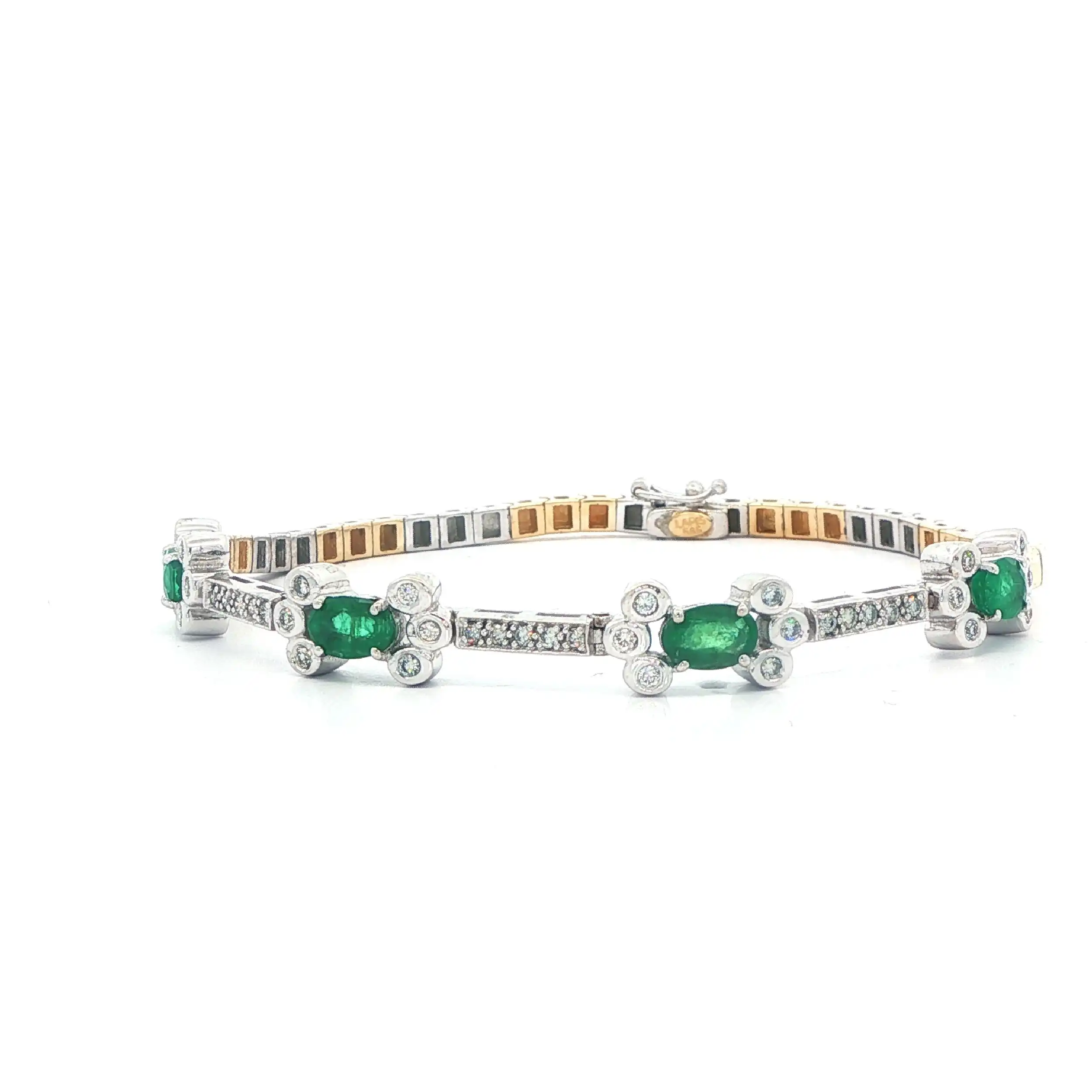 Armband Bicolor mit Brillanten und Smaragden Armband Bicolor mit Brillanten und Smaragden