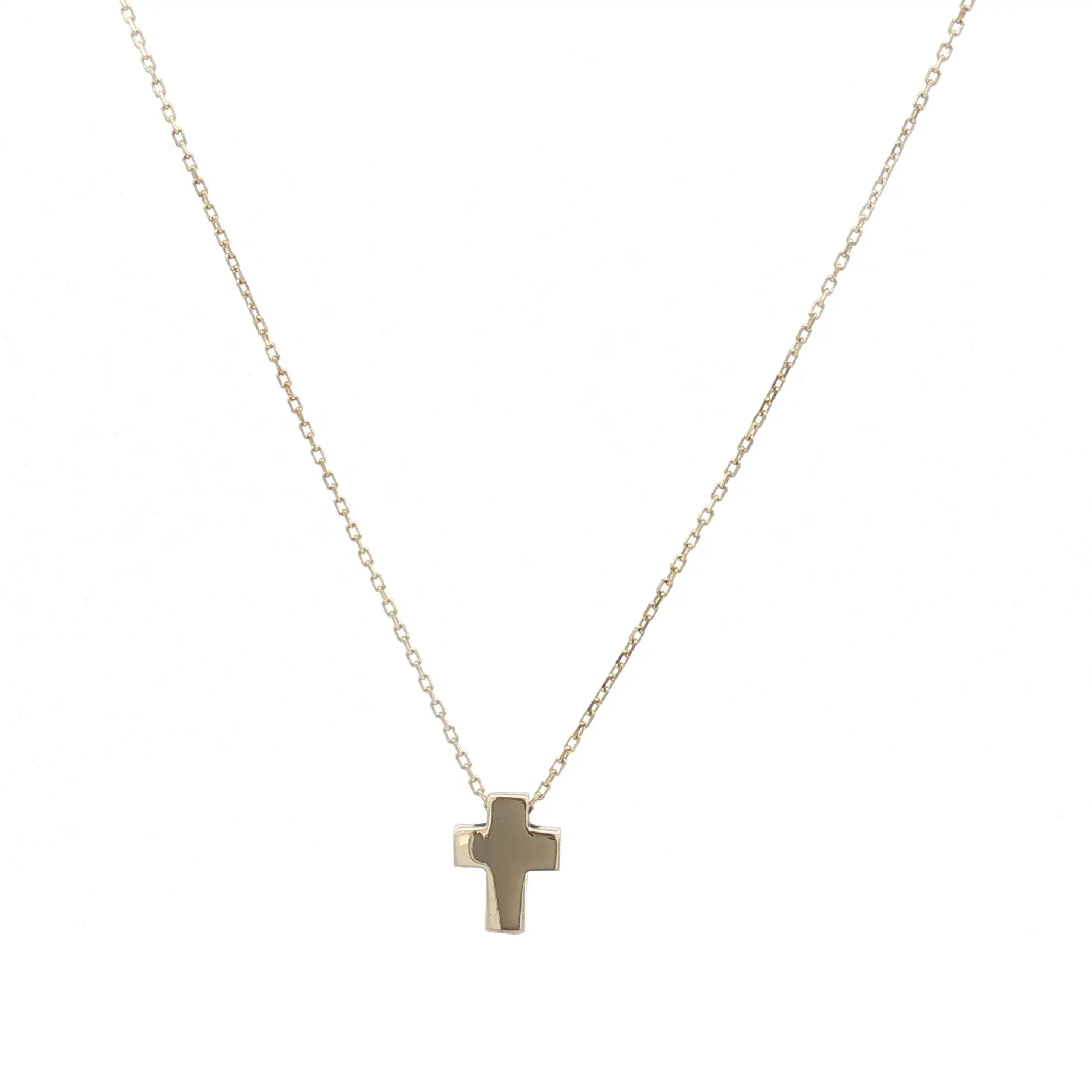 Ankerkette Gelbgold mit Kreuzanhänger