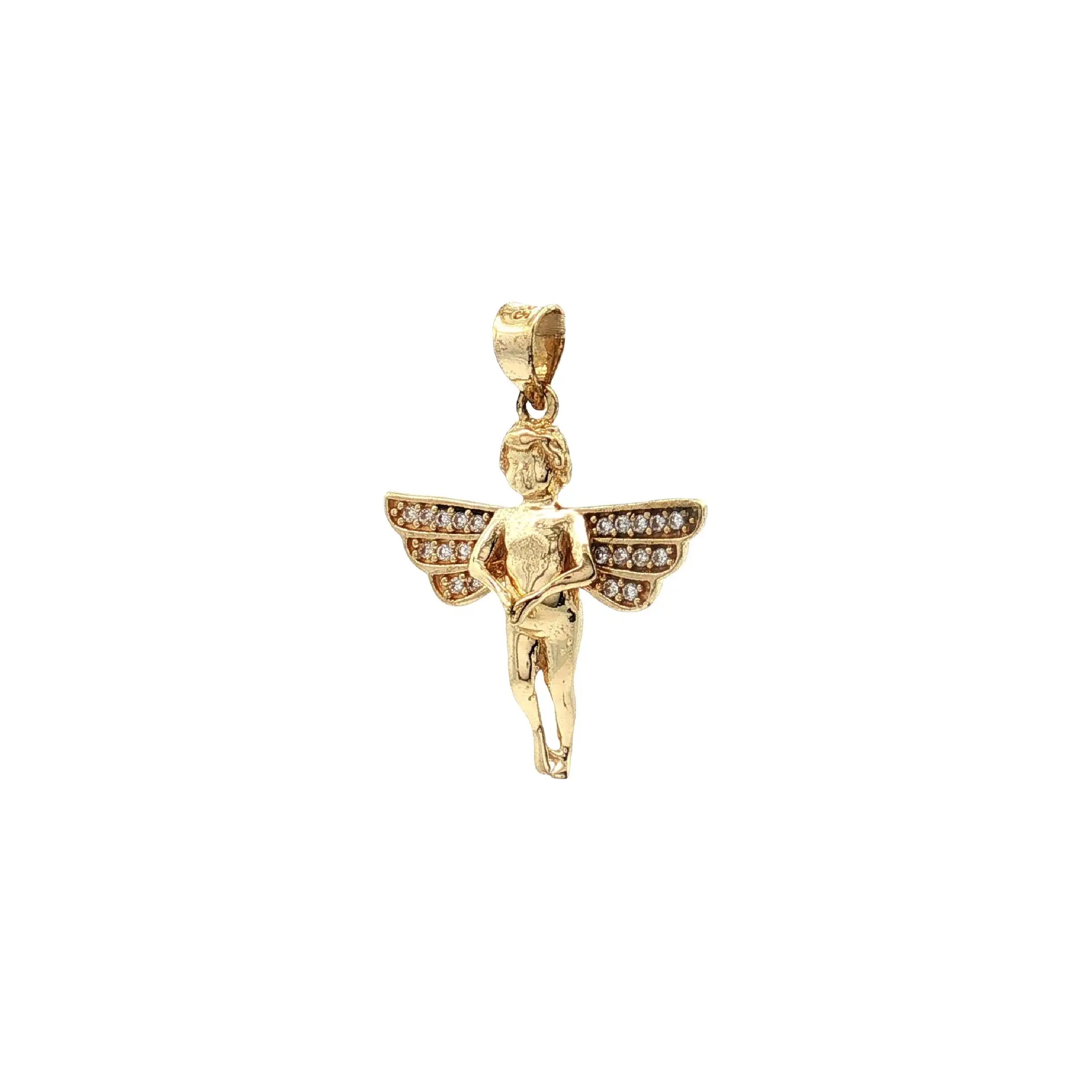 Anhänger Gelbgold Engel mit Zirkonia