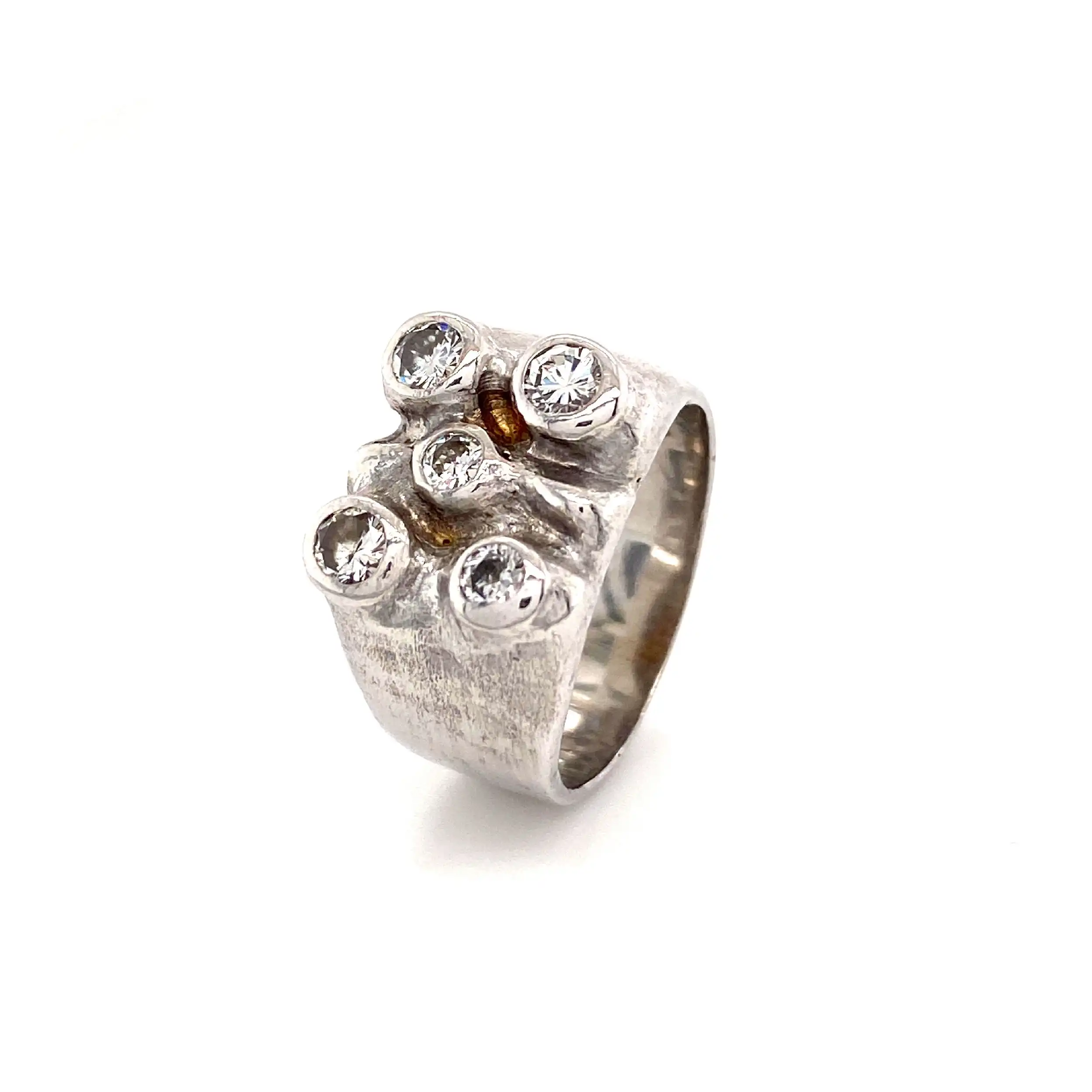 Ring Weißgold Handarbeit mit Brillanten Ring Weißgold Handarbeit mit Brillanten