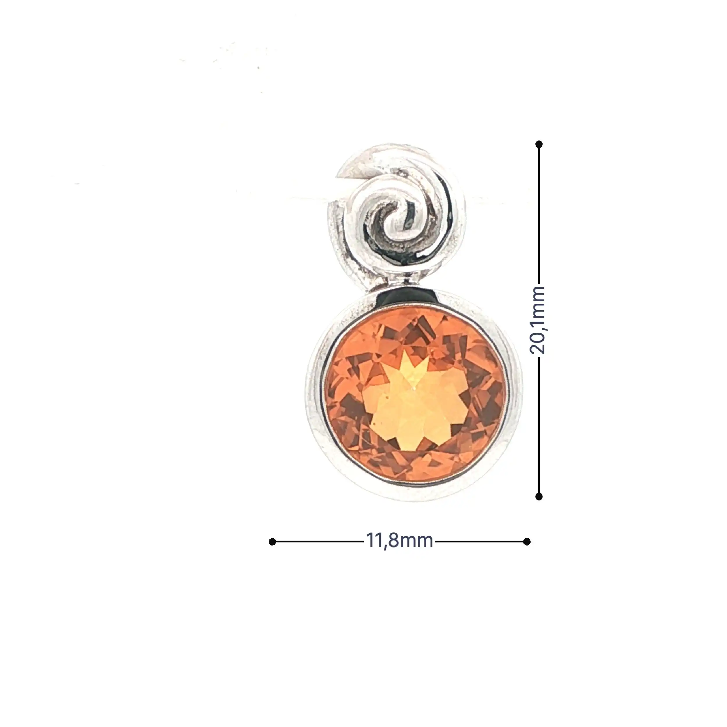 Anhänger Silber mit orangenem Farbstein