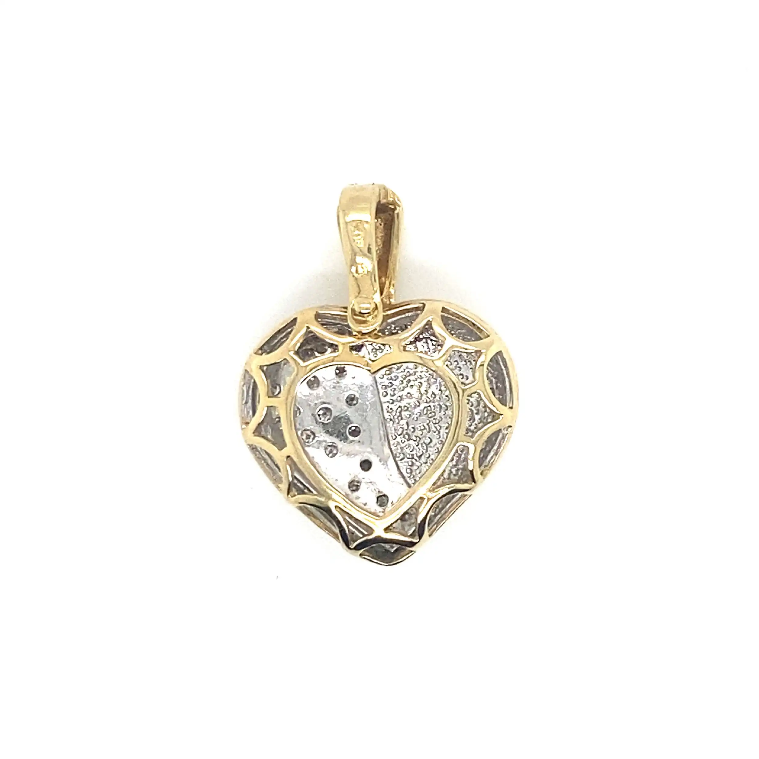 Herzanhänger/Clip Bicolor mit Diamanten Herzanhänger/Clip Bicolor mit Diamanten