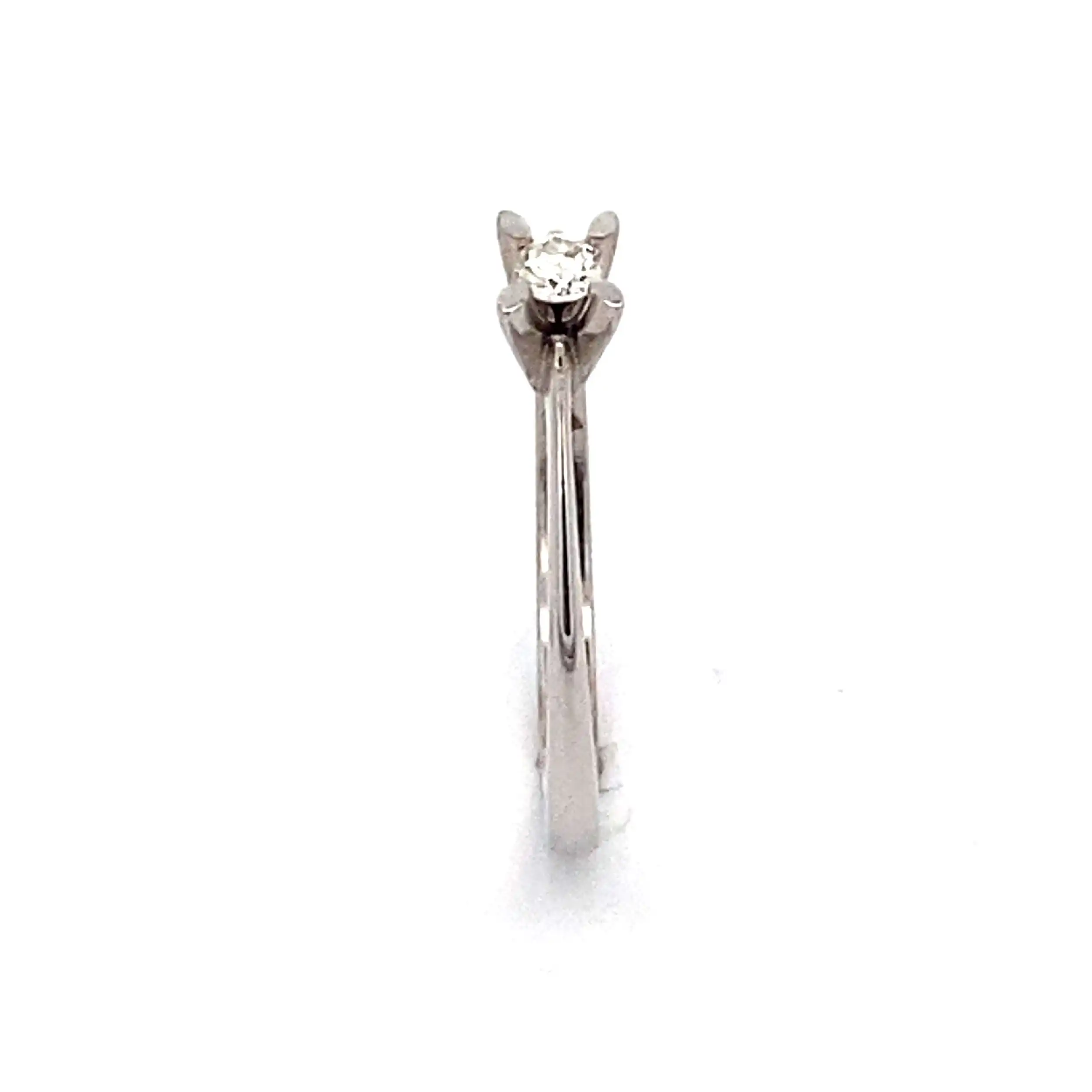 Ring Weißgold mit Brillant Solitär, graviert mit 0,09ct