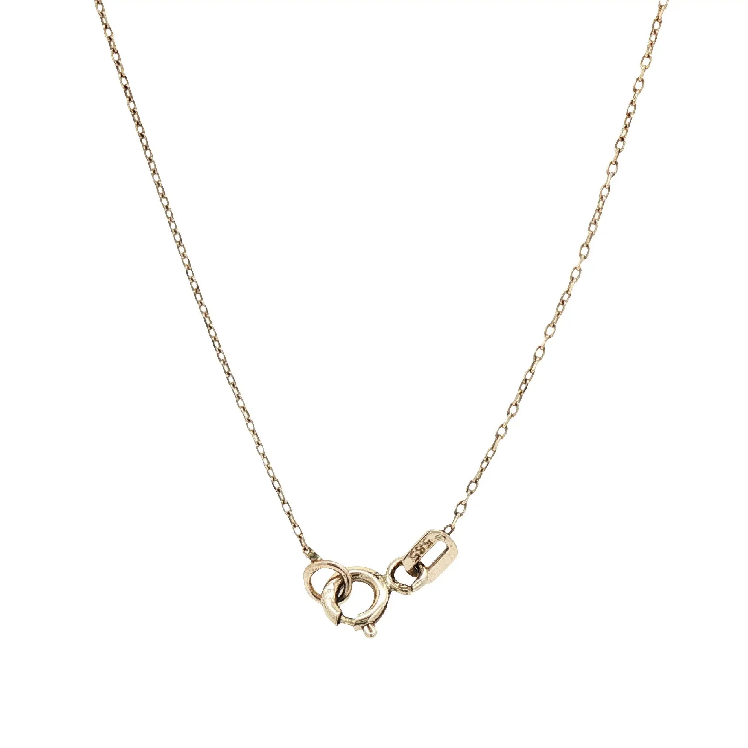 Ankerkette Gelbgold mit Anhänger blauen und weißen Steinen