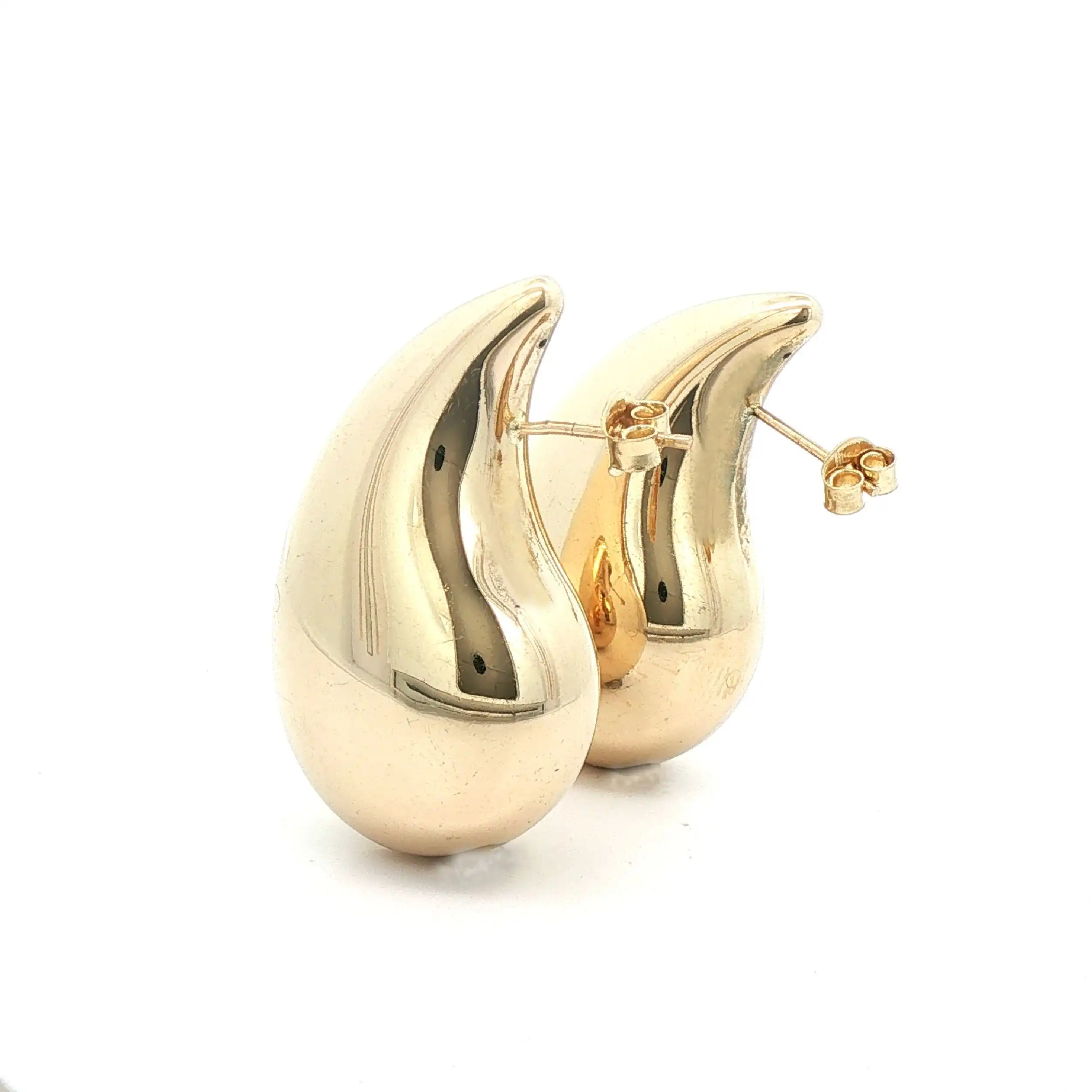Ohrstecker Gelbgold Tropfen Hohl
