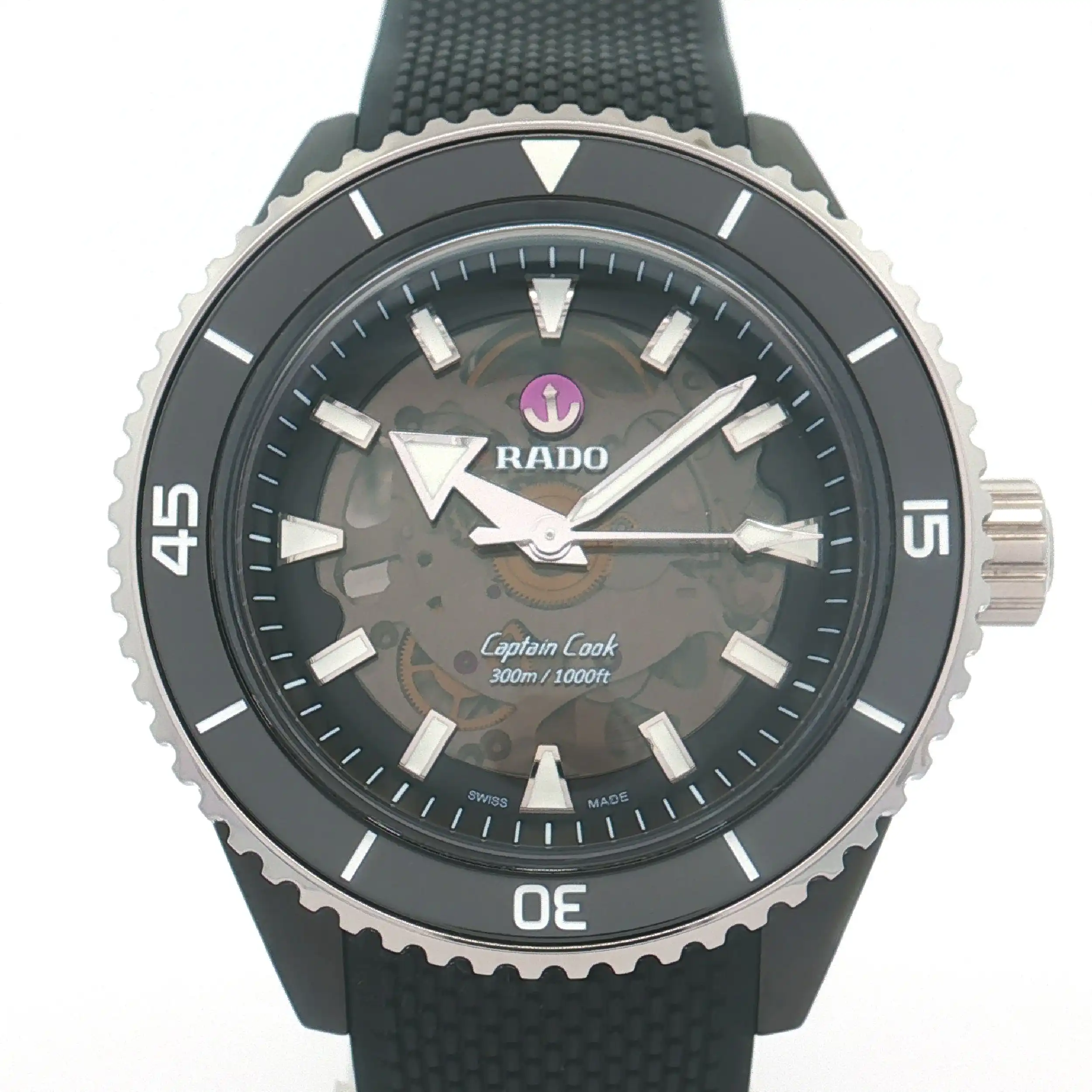 Herrenuhr Rado Captain Cook Black Kautschuk Band, wie neu! Herrenuhr Rado Captain Cook Black Kautschuk Band, wie neu!