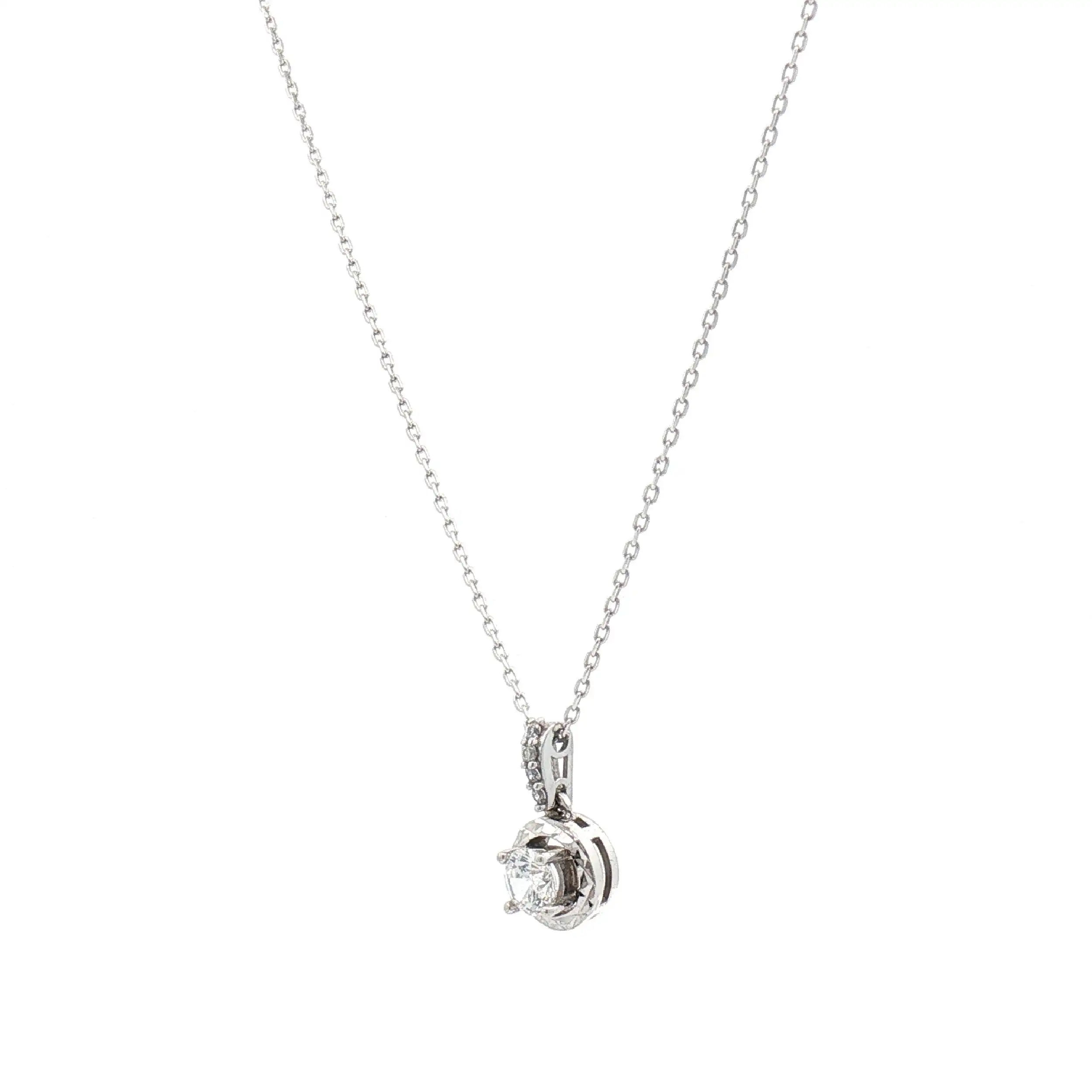 Kette Weißgold mit Anhänger und Zirkonia