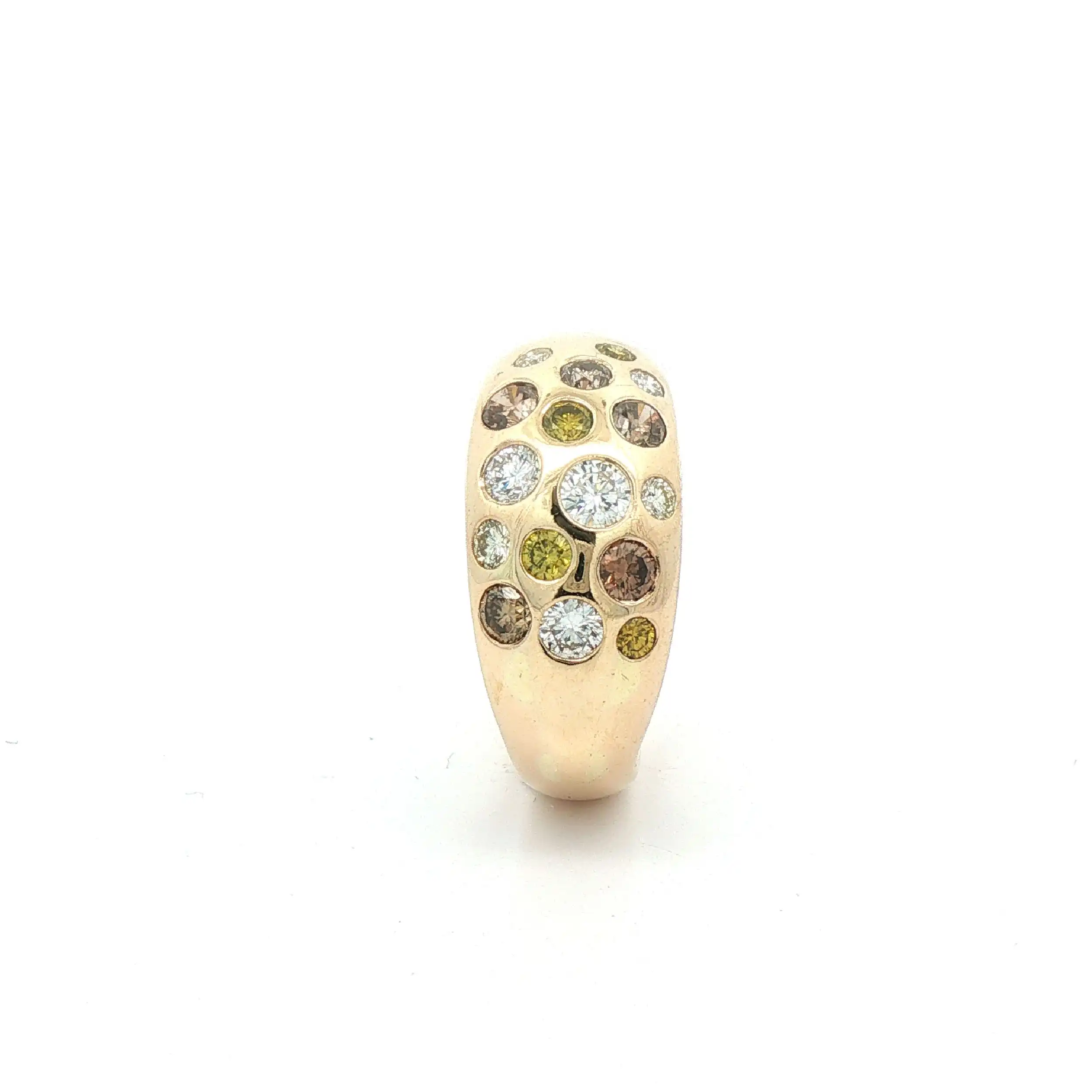 Ring Gelbgold mit farbigen Brillanten
