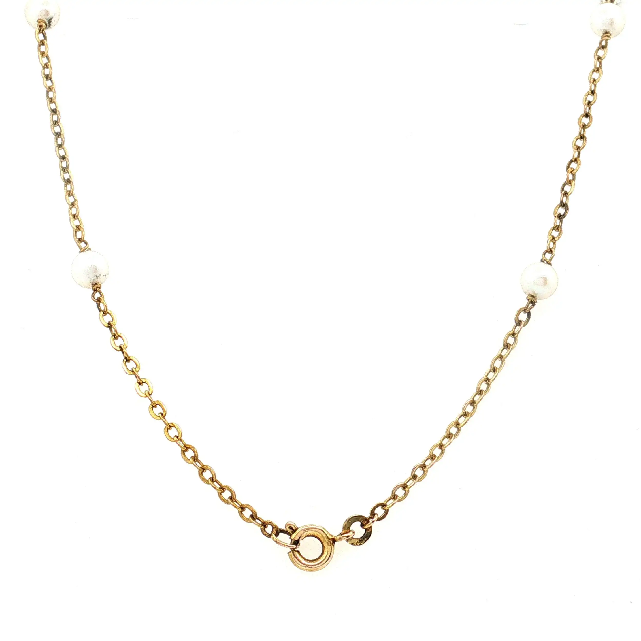 Ankerkette Gelbgold mit Perlen