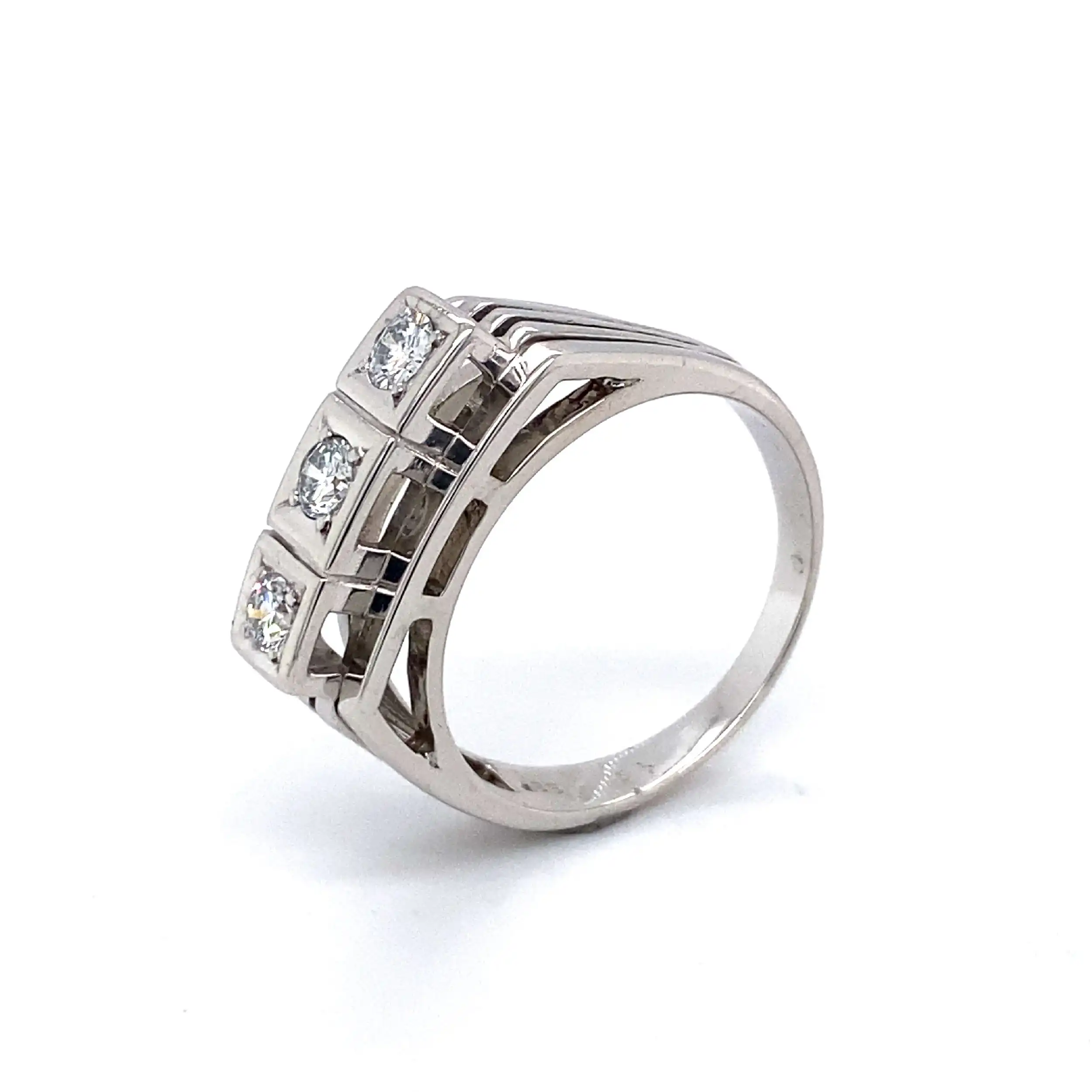Ring Weißgold mit Brillanten, mit Zertifikat von "Diamant"