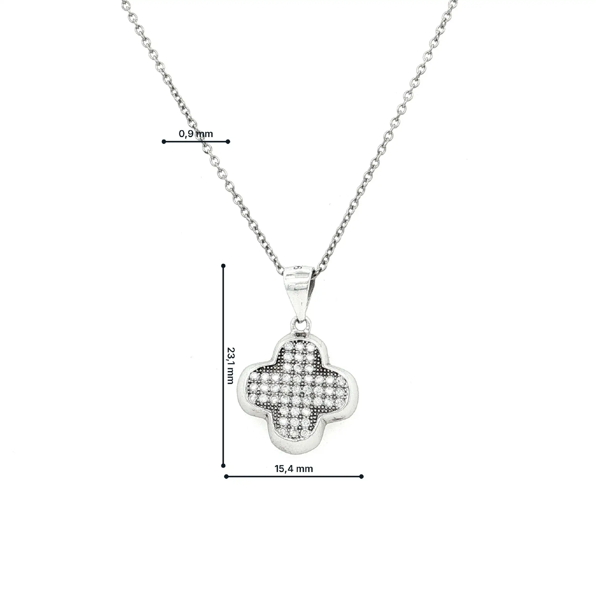 Kette mit Anhänger mit Zirkonia Kreuz