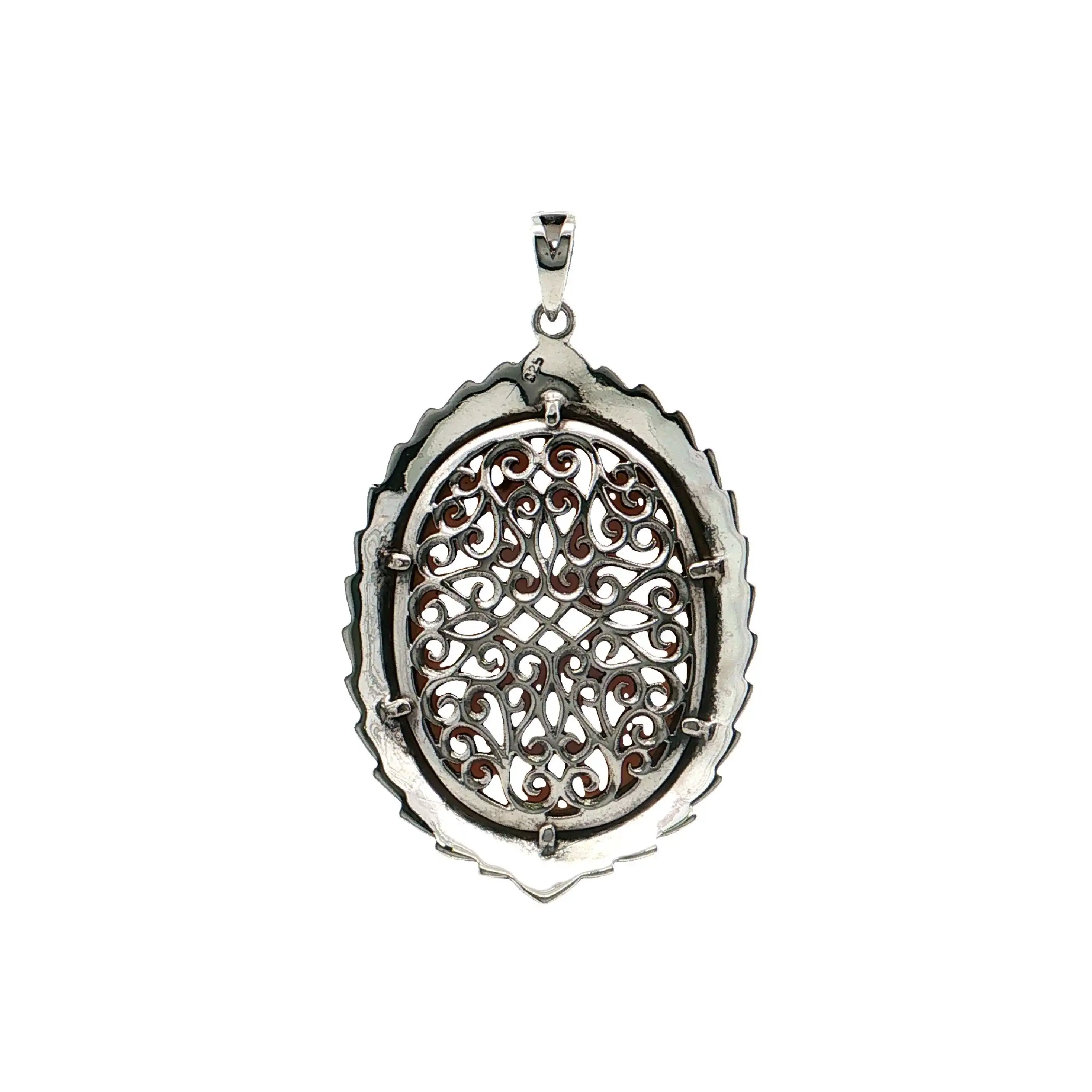 Anhänger Silber mit Perlmutt Stein und Markasiten Anhänger Silber mit Perlmutt Stein und Markasiten