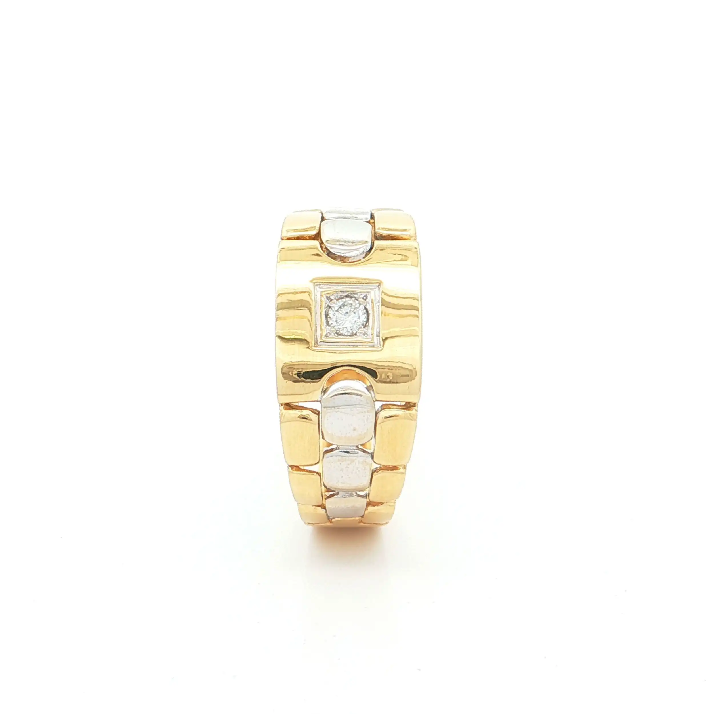 Ring Bicolor mit Brillant, graviert mit 0,07ct