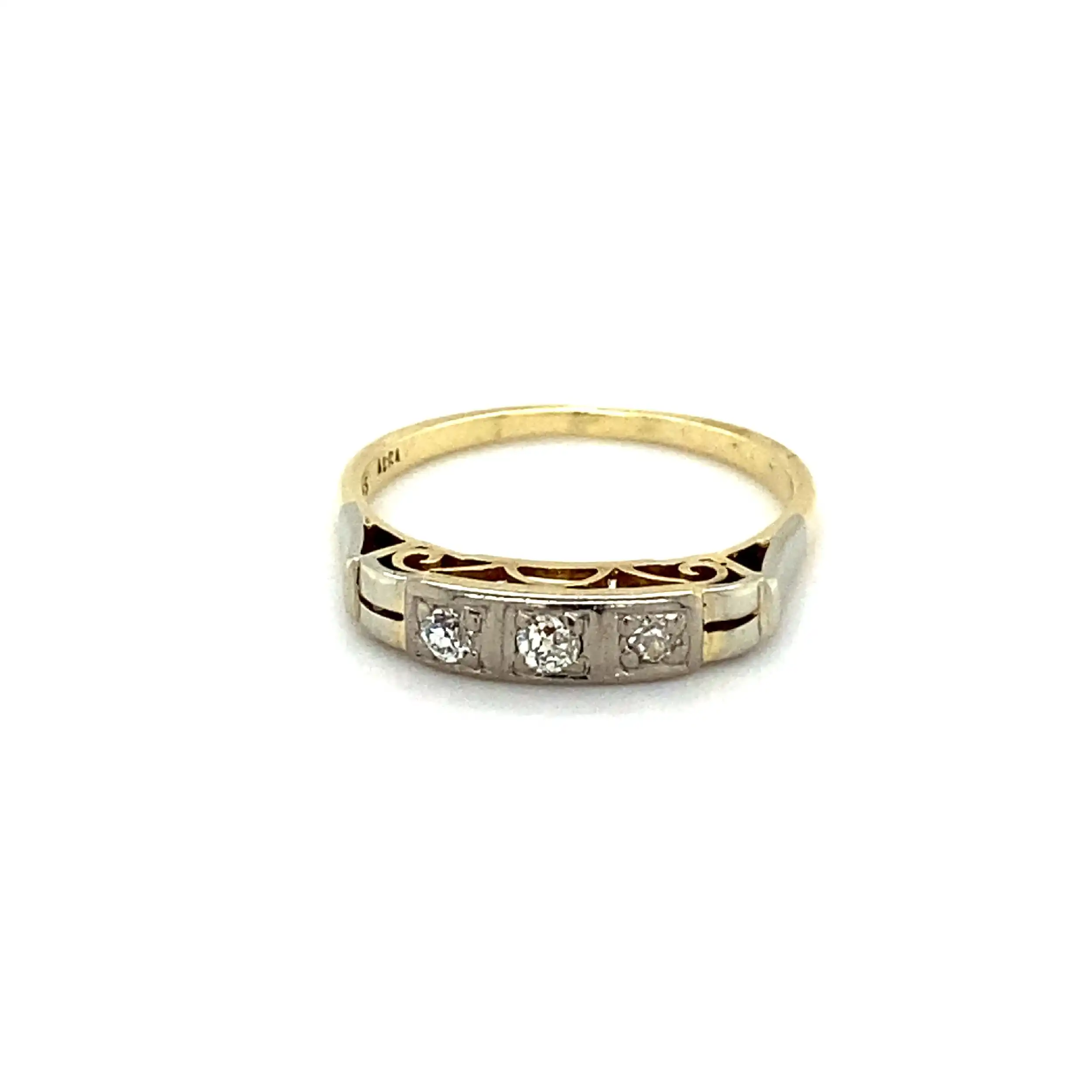 Ring Bicolor mit Diamanten im Altschliff Ring Bicolor mit Diamanten im Altschliff