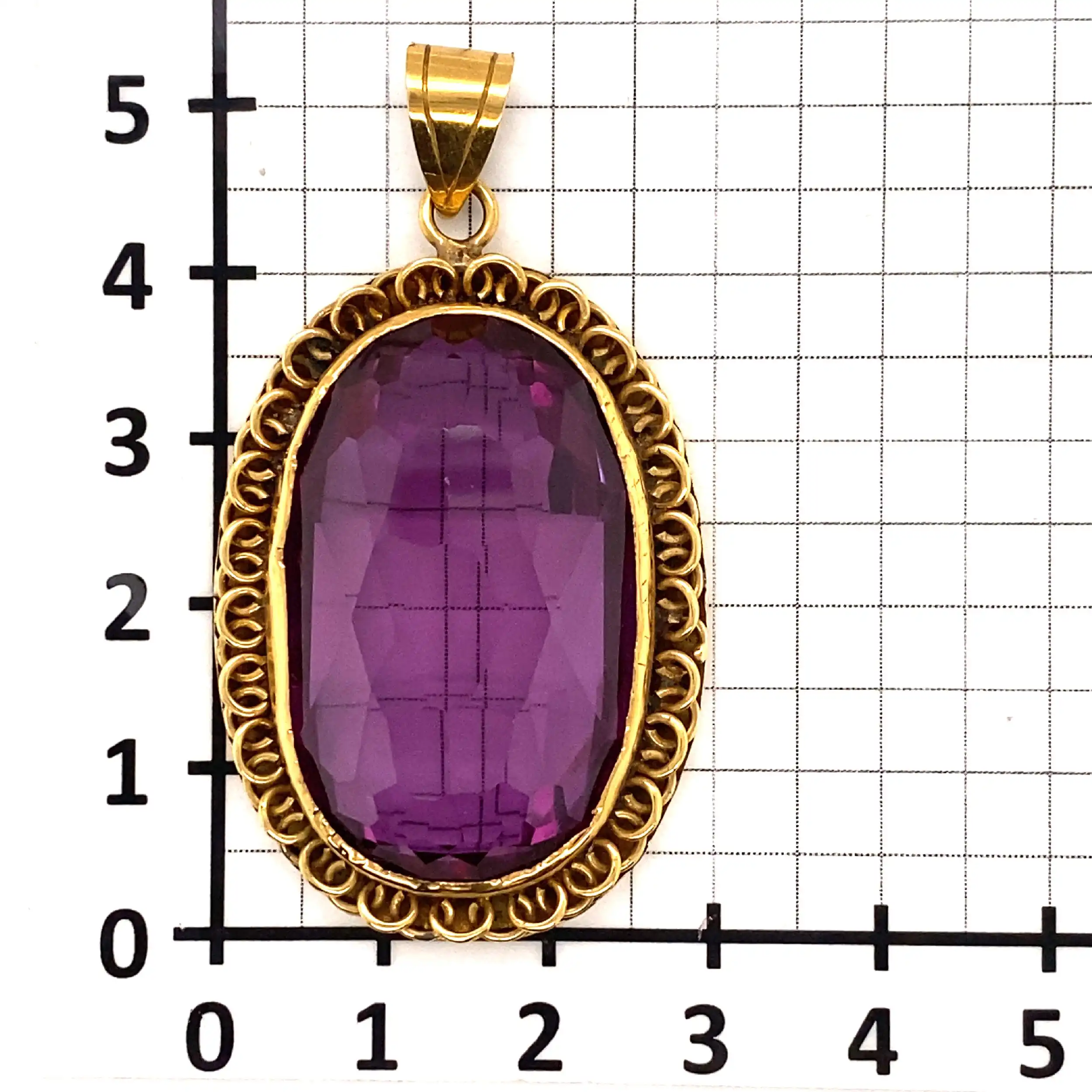 Anhänger Gelbgold mit synthetischem Amethyst Anhänger Gelbgold mit synthetischem Amethyst