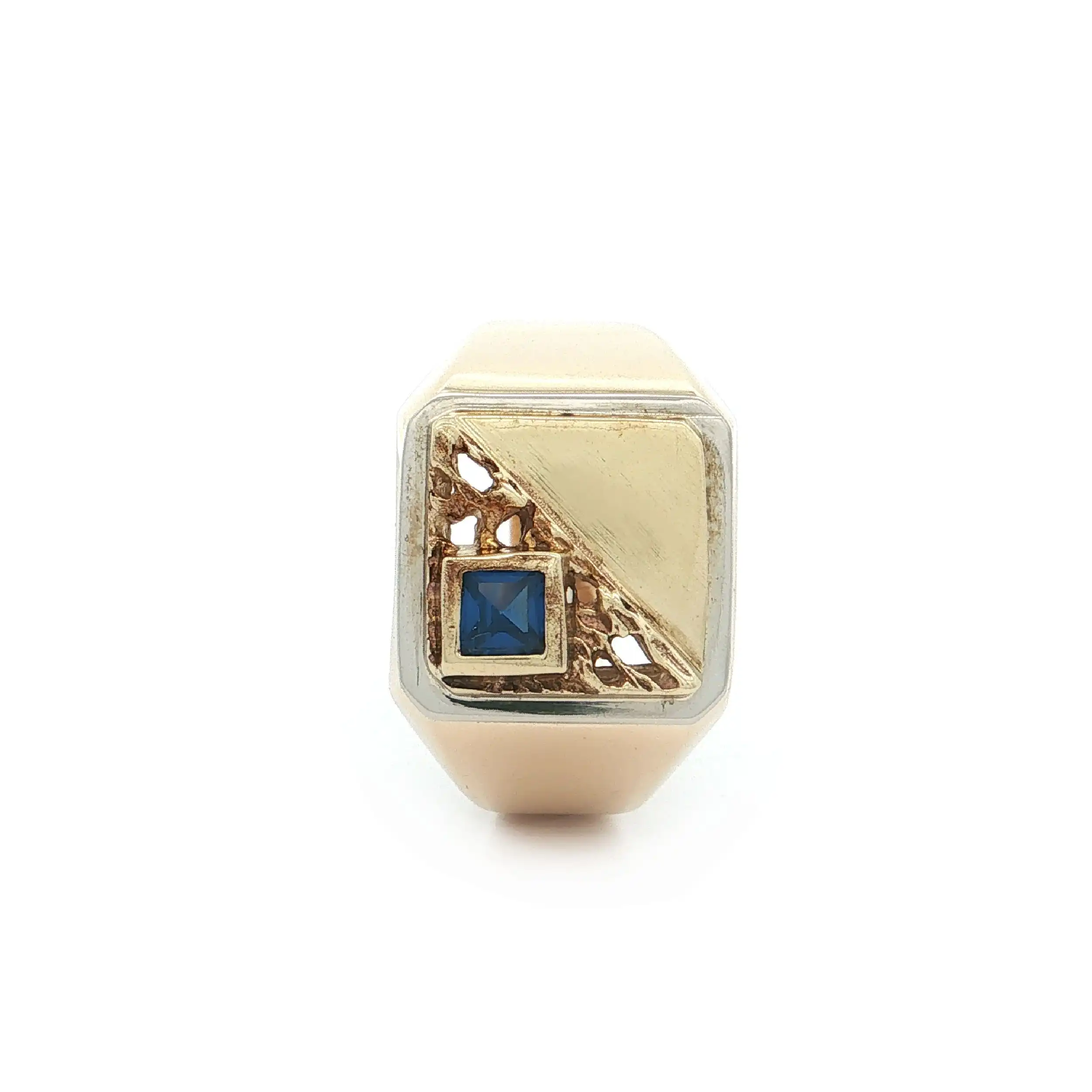 Ring Gelbgold mit blauem Farbstein Ring Gelbgold mit blauem Farbstein