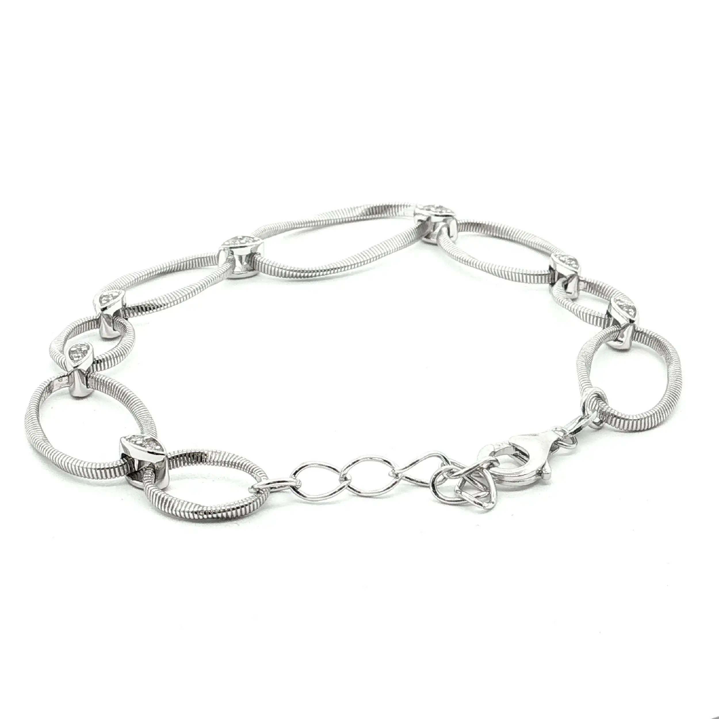 Ankerarmband Silber mit Zirkonia