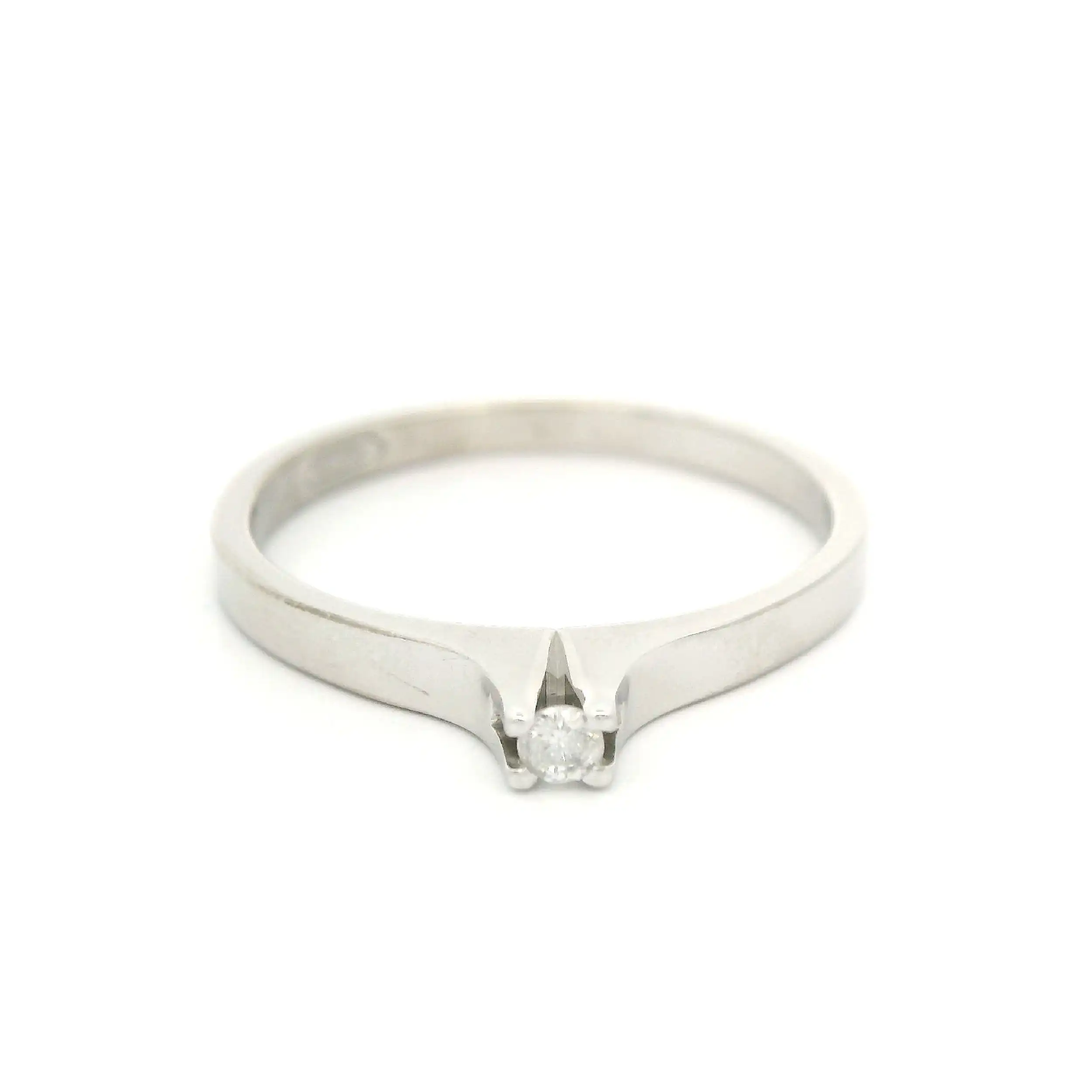 Ring Weißgold mit Brillant, graviert mit 0,04ct Ring Weißgold mit Brillant, graviert mit 0,04ct