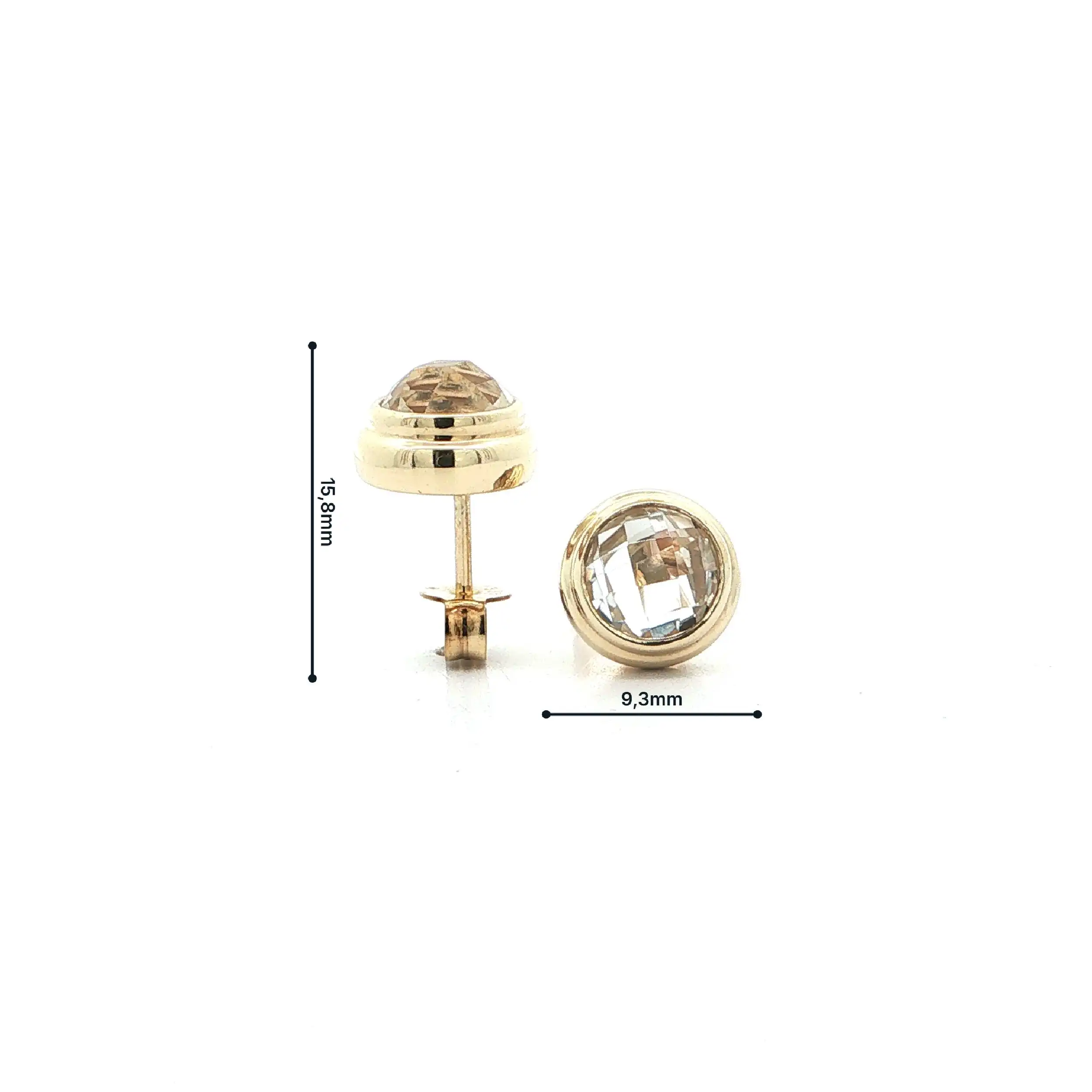 Ohrstecker Gelbgold mit Bergkristall Ohrstecker Gelbgold mit Bergkristall