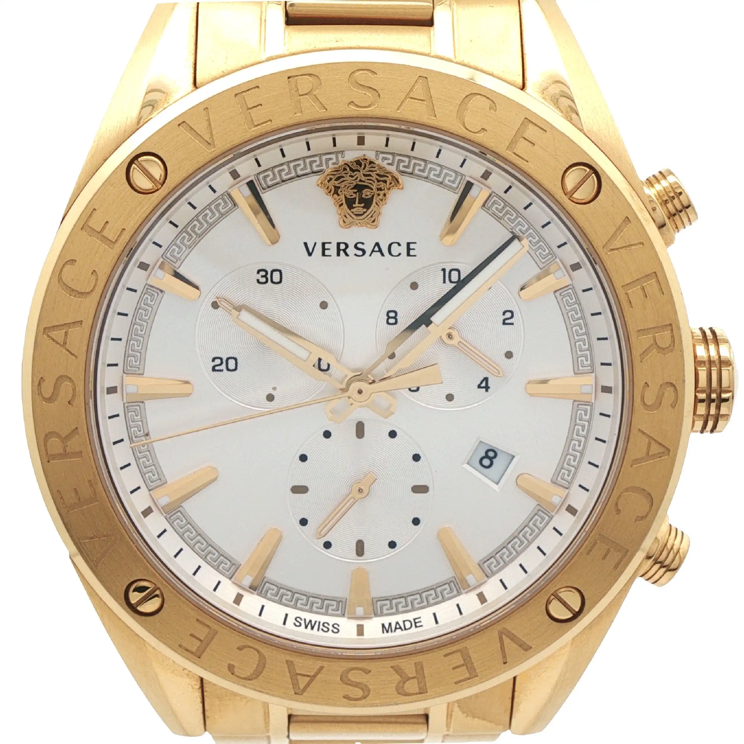 Herrenuhr Versace Chronograph Quarz vergoldet