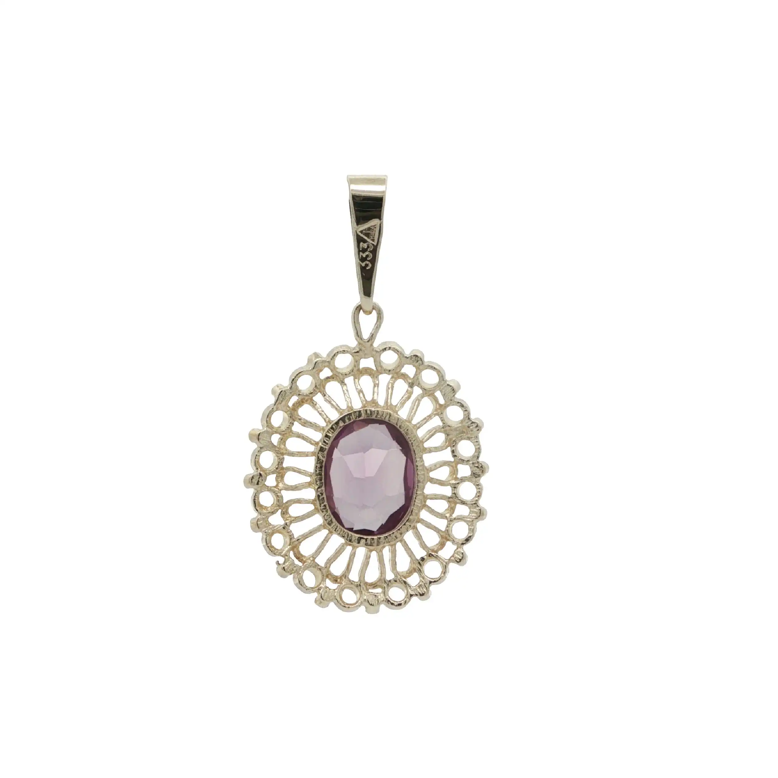 Anhänger Gelbgold mit lila-blauem Farbstein