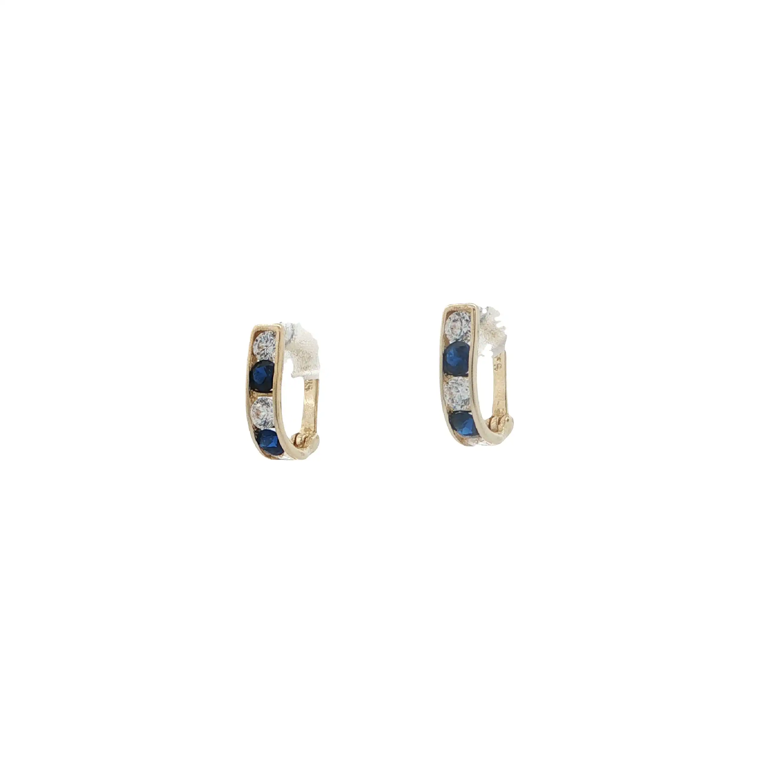 Ohrringe Gelbgold mit blauen Farbsteinen & Zirkonia