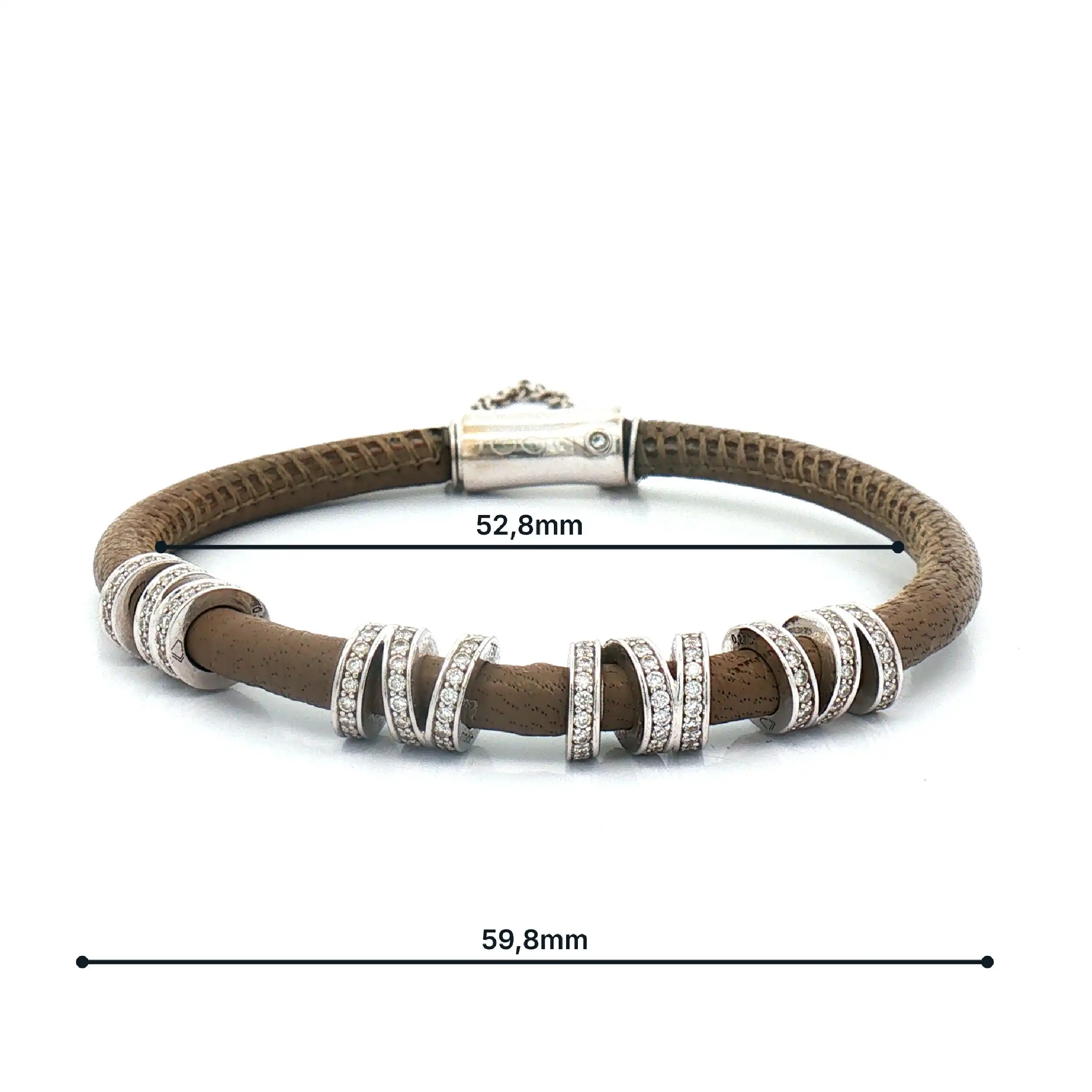 Noor Armband braun mit Brillanten