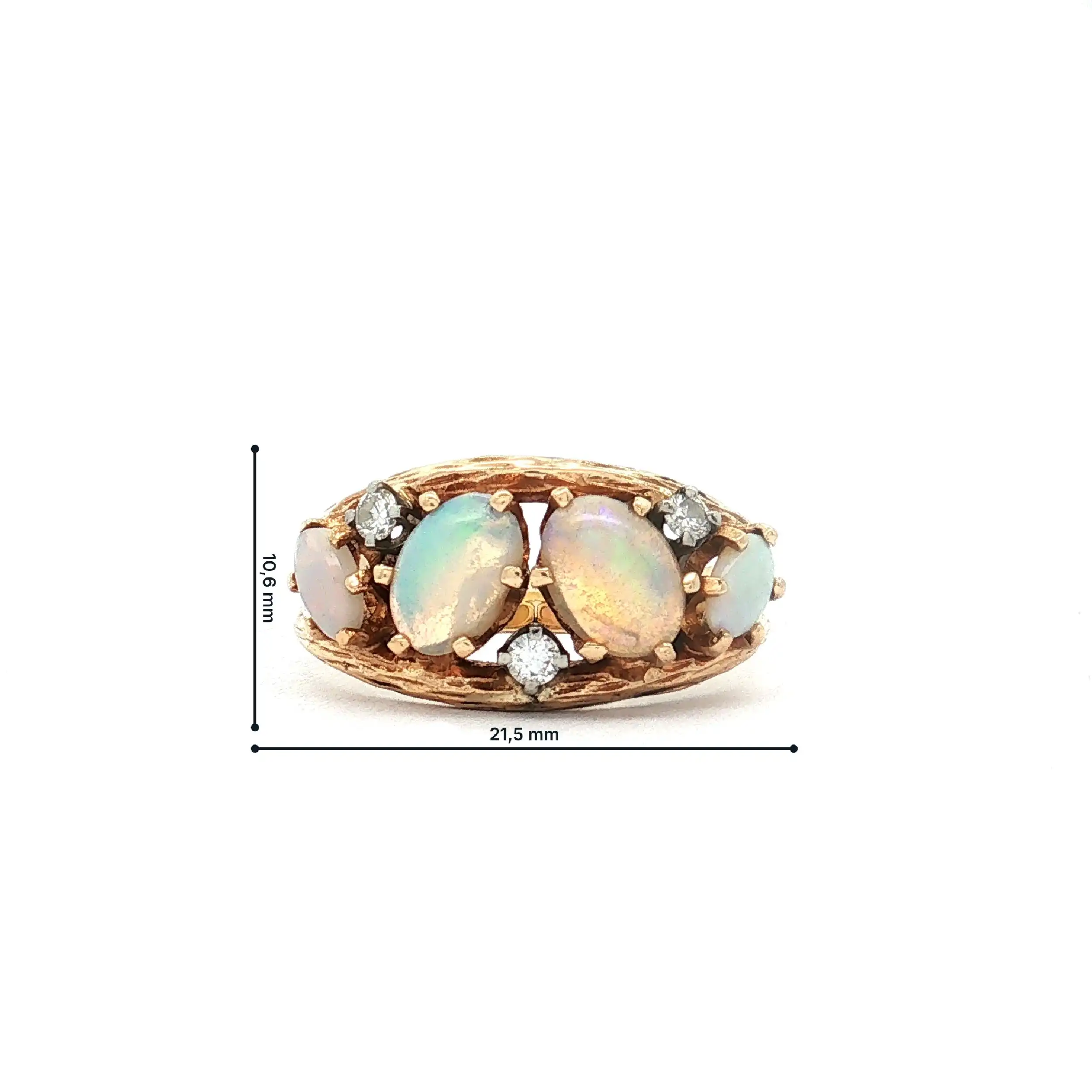 Ring Gelbgold mit Opal und Brillanten