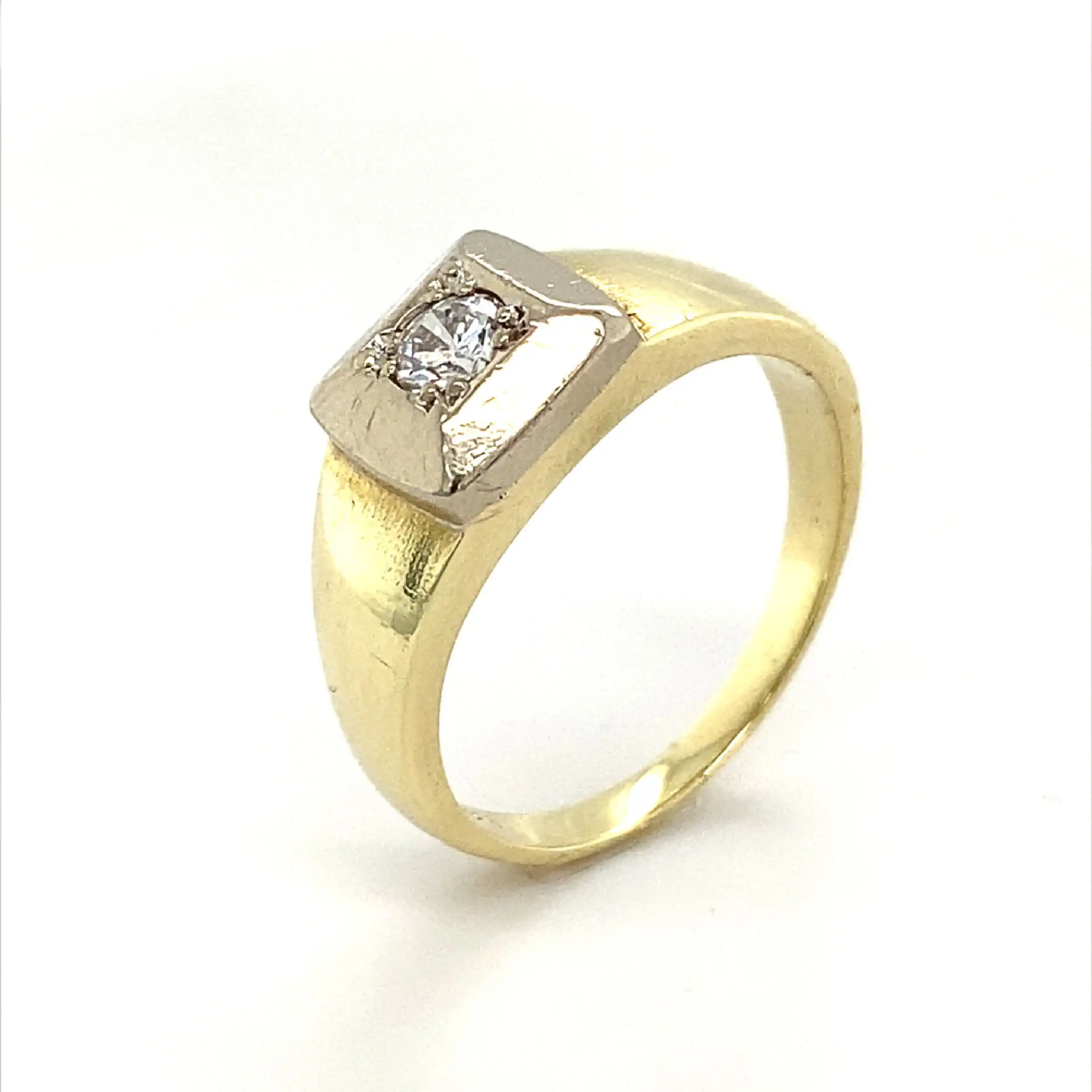Ring Bicolor mit Brillant 0,26ct graviert Ring Bicolor mit Brillant 0,26ct graviert