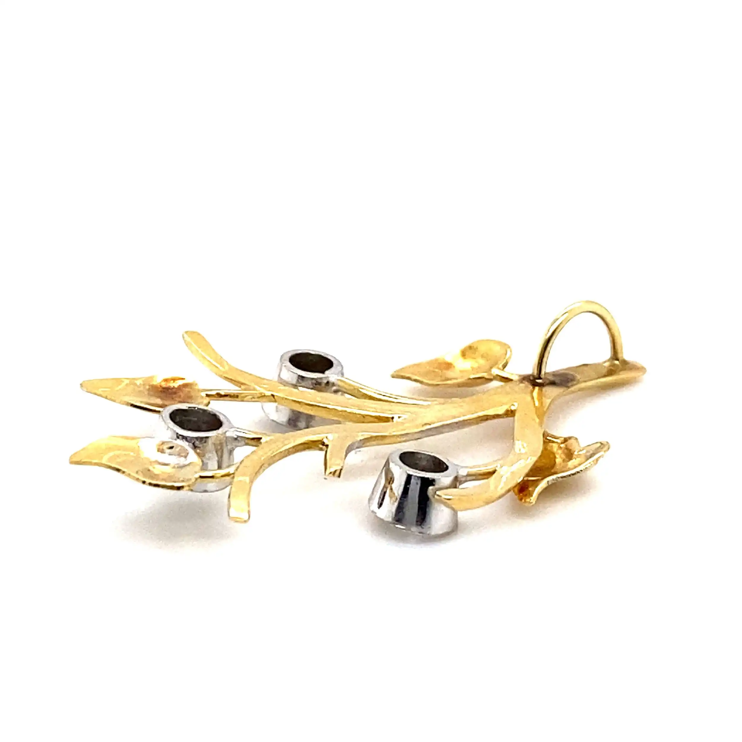 Anhänger Gelbgold Blätter mit Brillanten Anhänger Gelbgold Blätter mit Brillanten