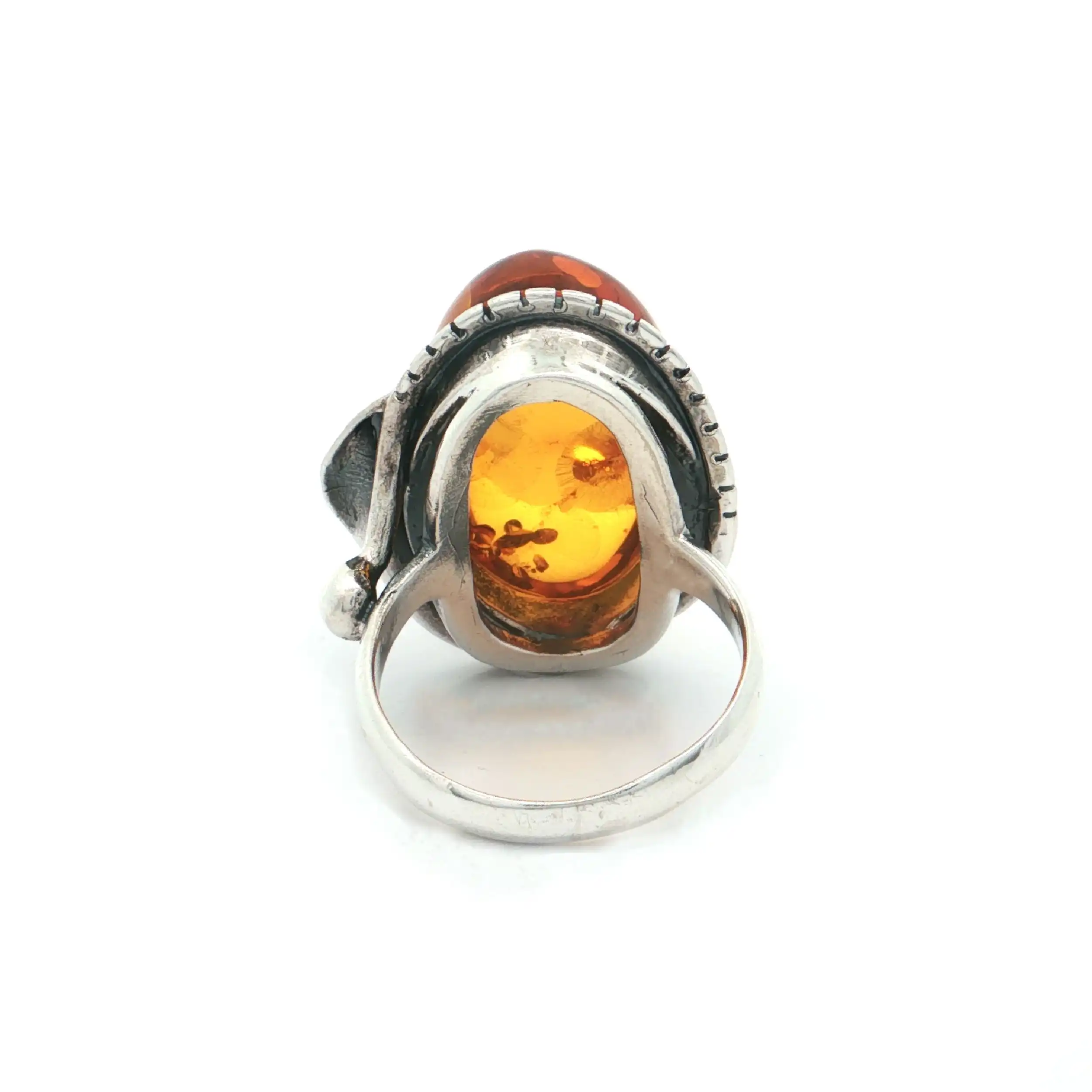 Ring Silber mit Bernstein