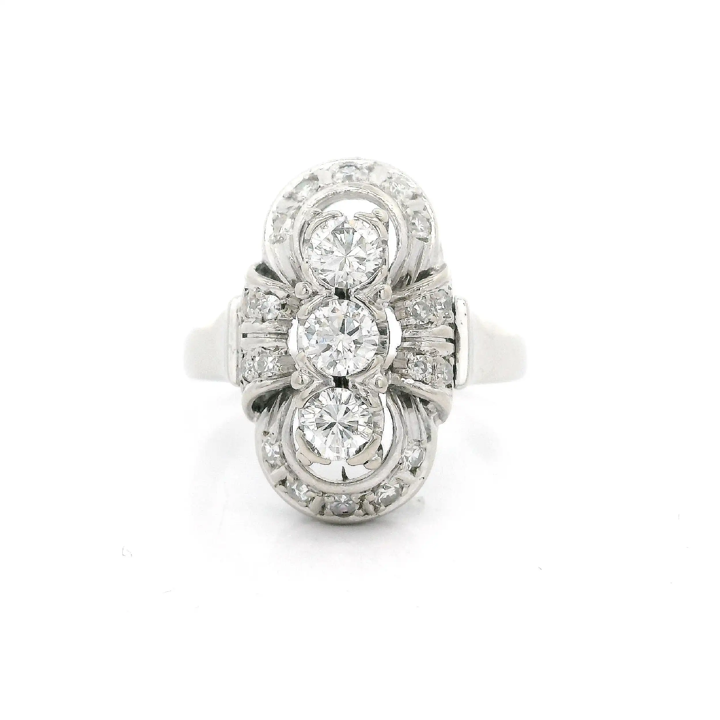 Ring Weißgold mit Brillanten und Diamanten