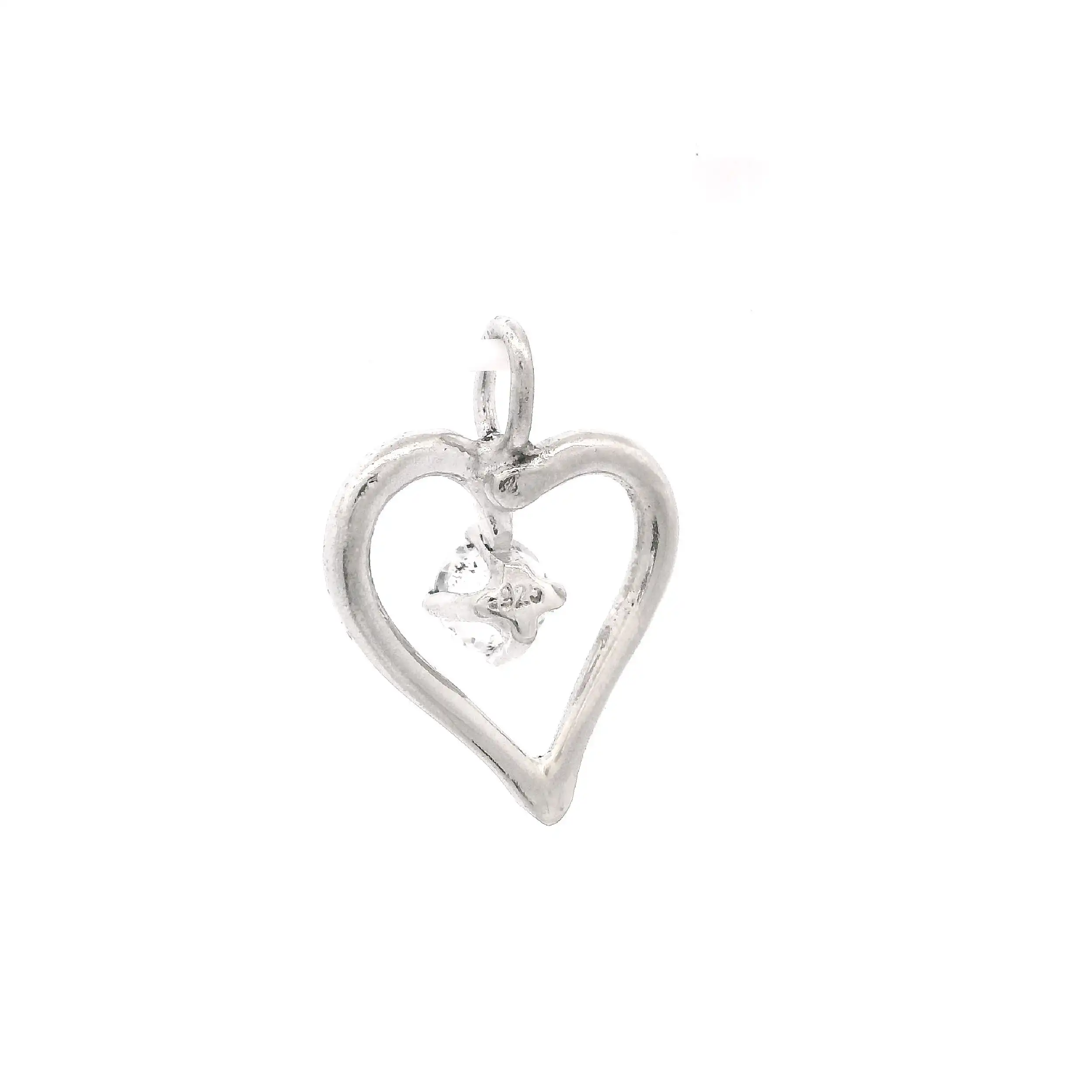 Herzanhänger Silber mit Zirkonia