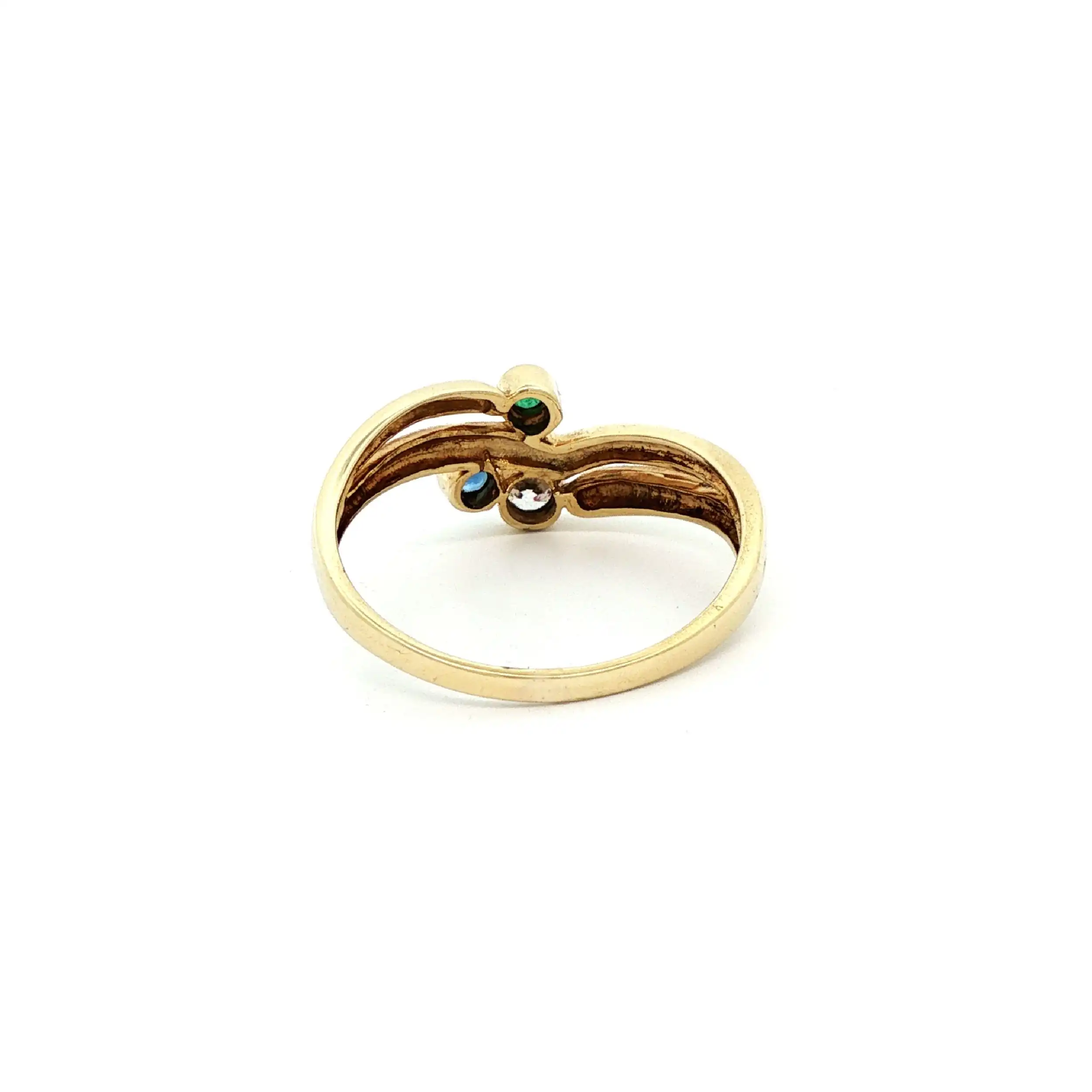 Ring Gelbgold mit Farbsteinen und Zirkonia
