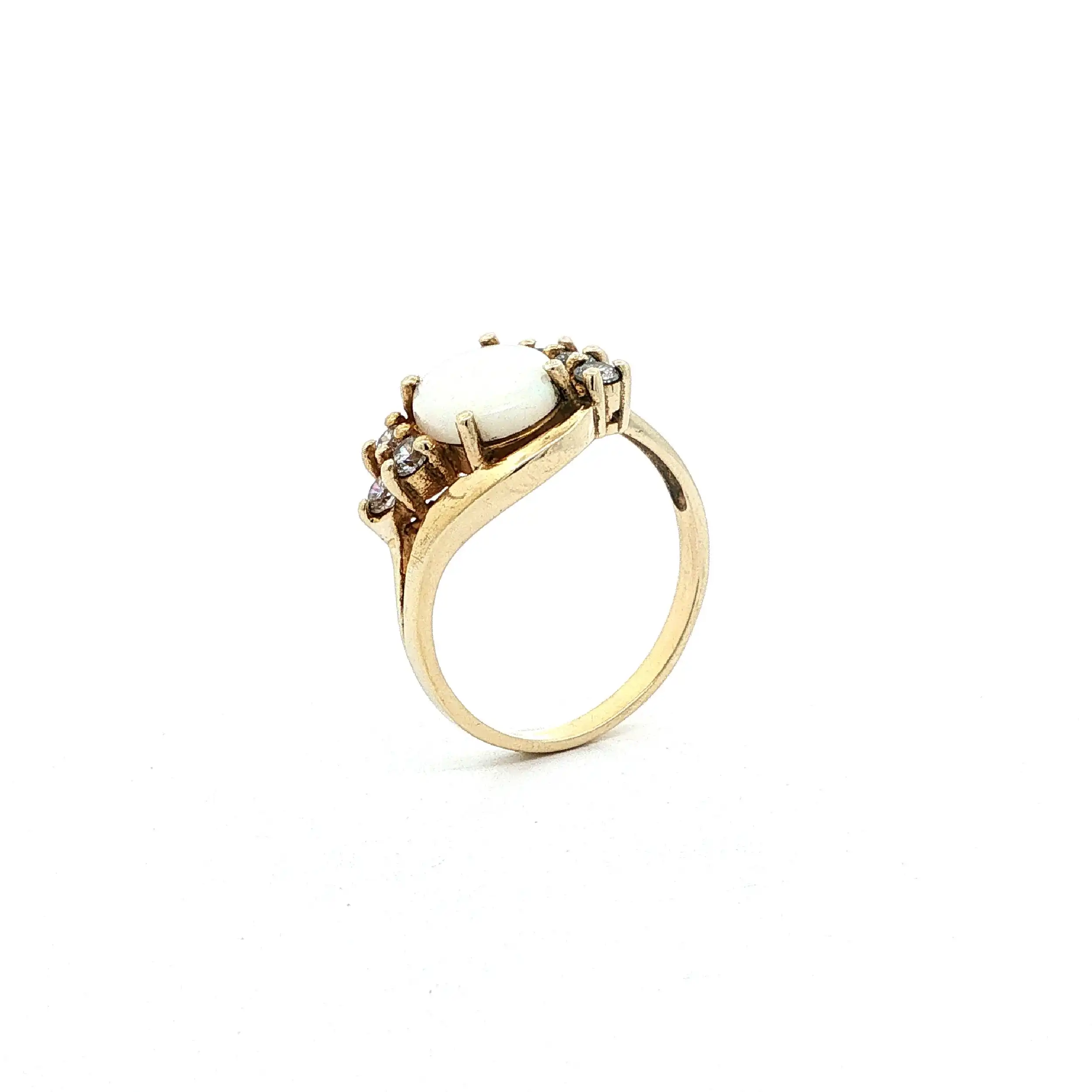 Ring Gelbgold mit Opal & Zirkonia Ring Gelbgold mit Opal & Zirkonia