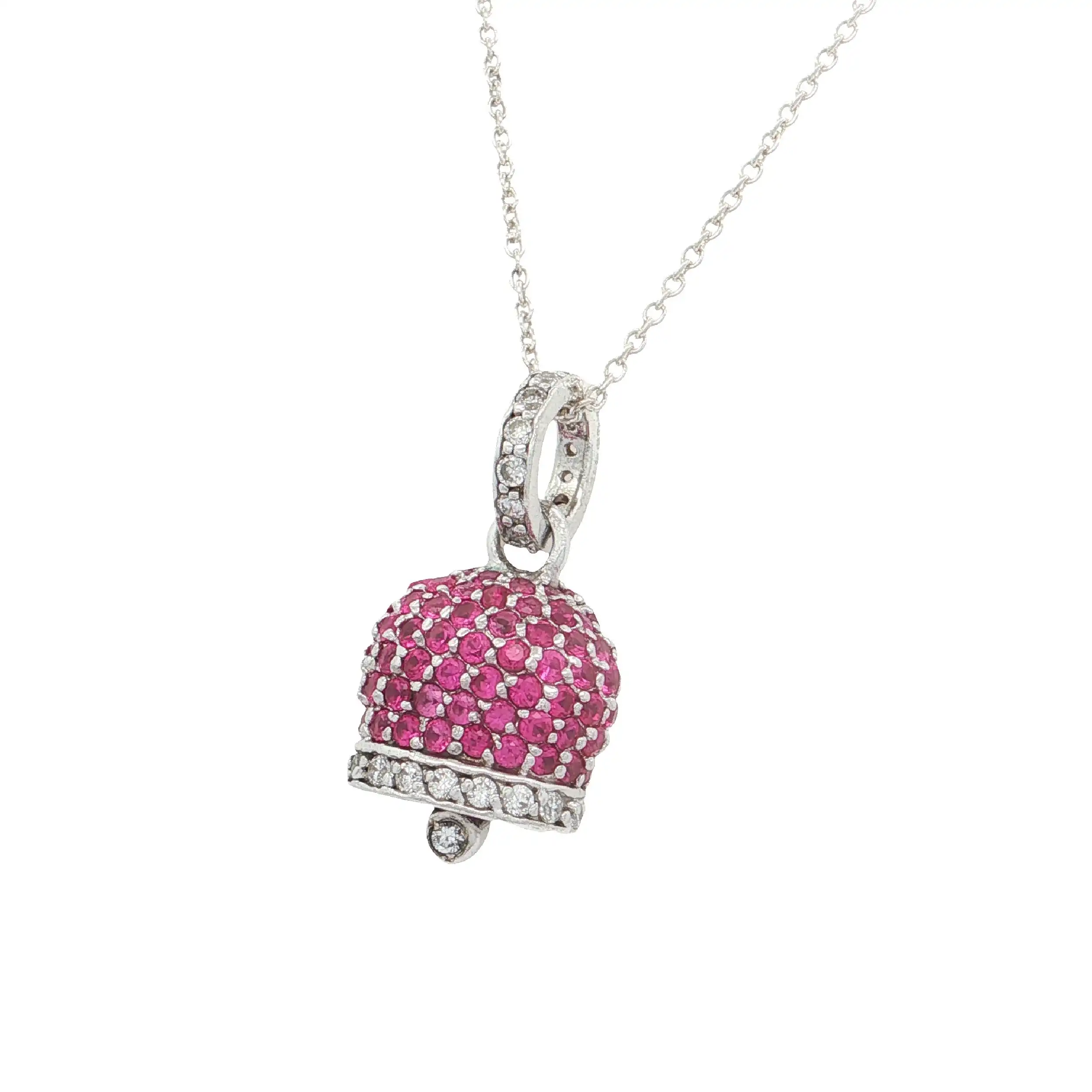 Kette Silber mit Anhänger mit Farbsteinen "Glocke" Kette Silber mit Anhänger mit Farbsteinen "Glocke"