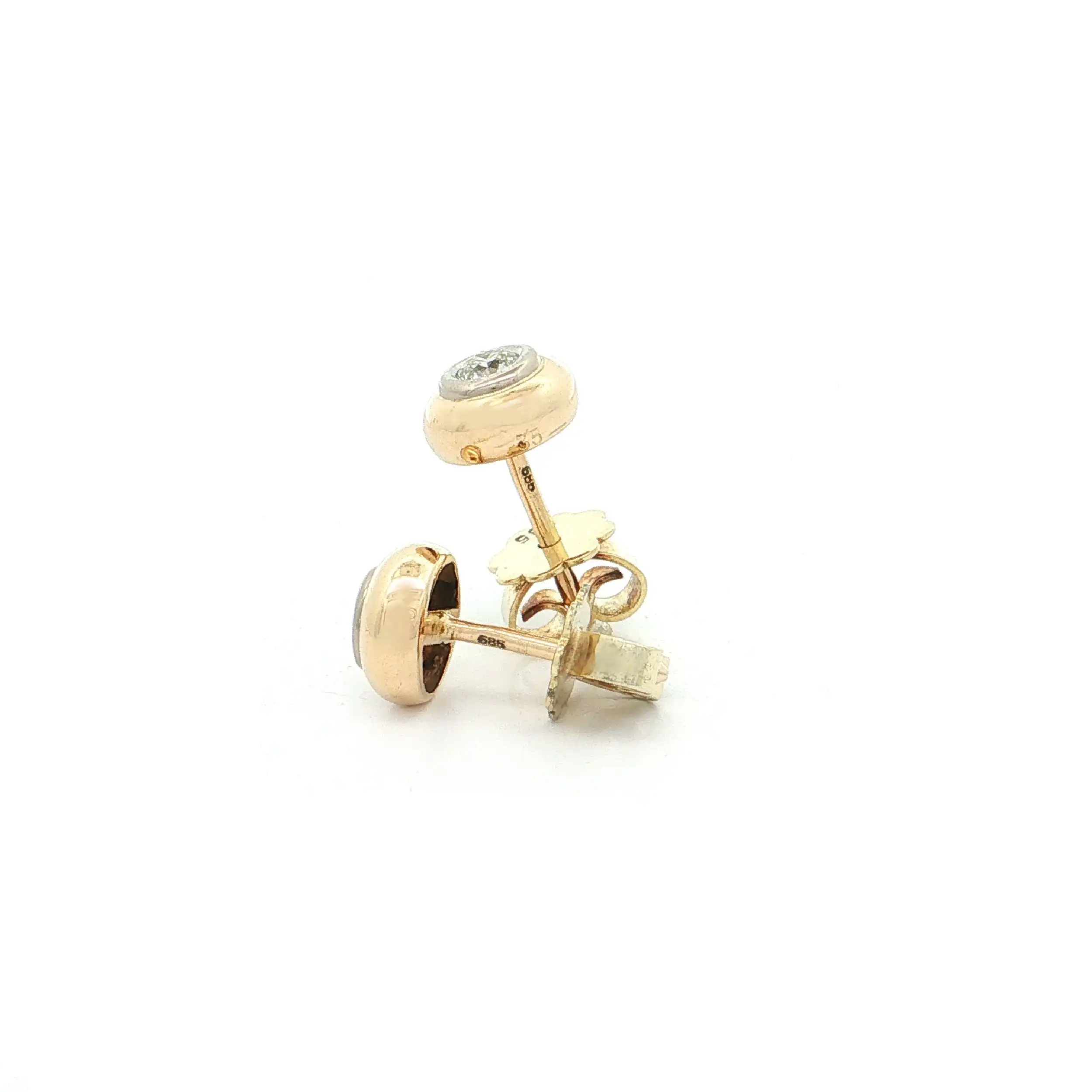 Ohrstecker Bicolor mit Brillanten