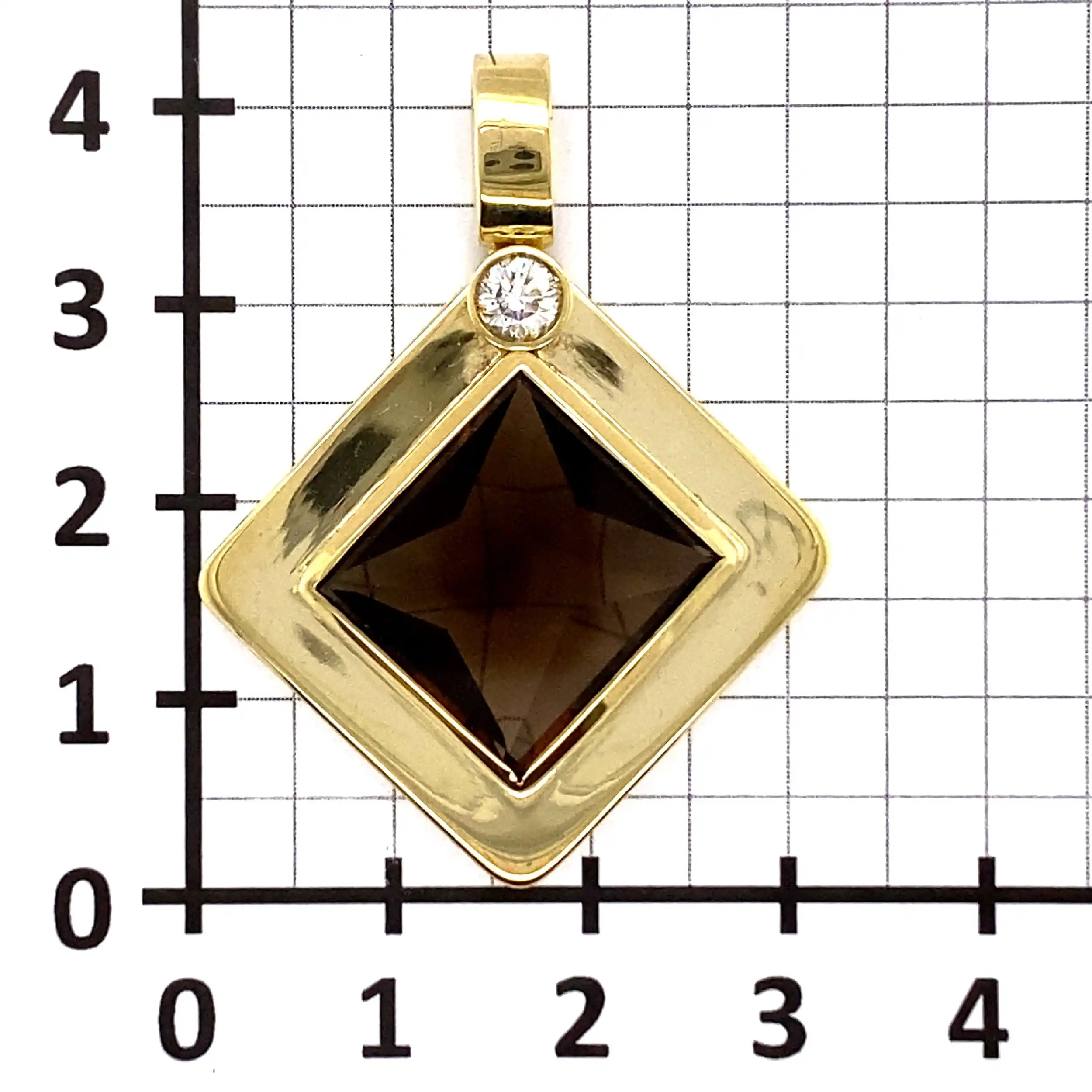 Anhänger Gelbgold mit Rauchquarz & Brillant Anhänger Gelbgold mit Rauchquarz & Brillant