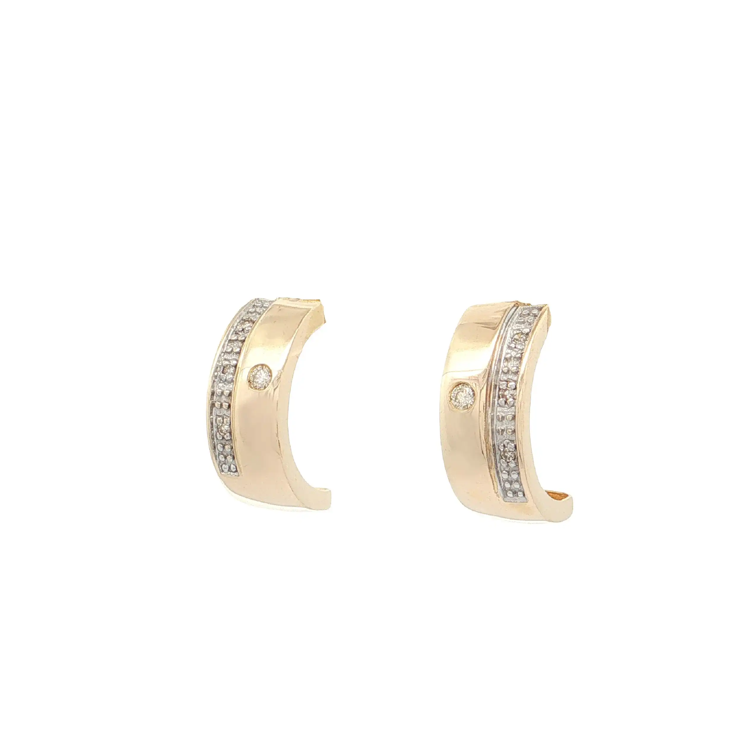 Ohrstecker Bicolor mit Brillant und Diamanten