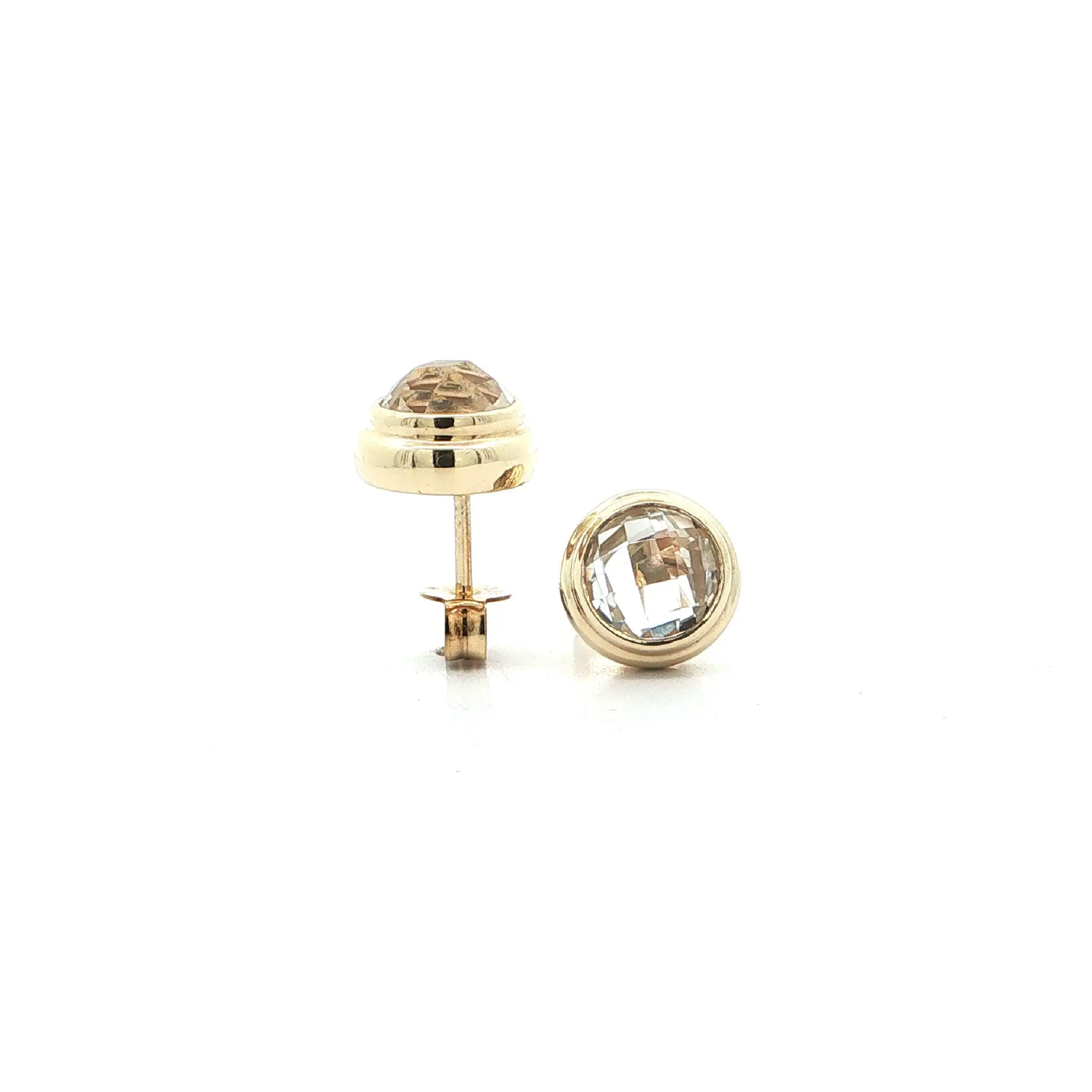 Ohrstecker Gelbgold mit Bergkristall