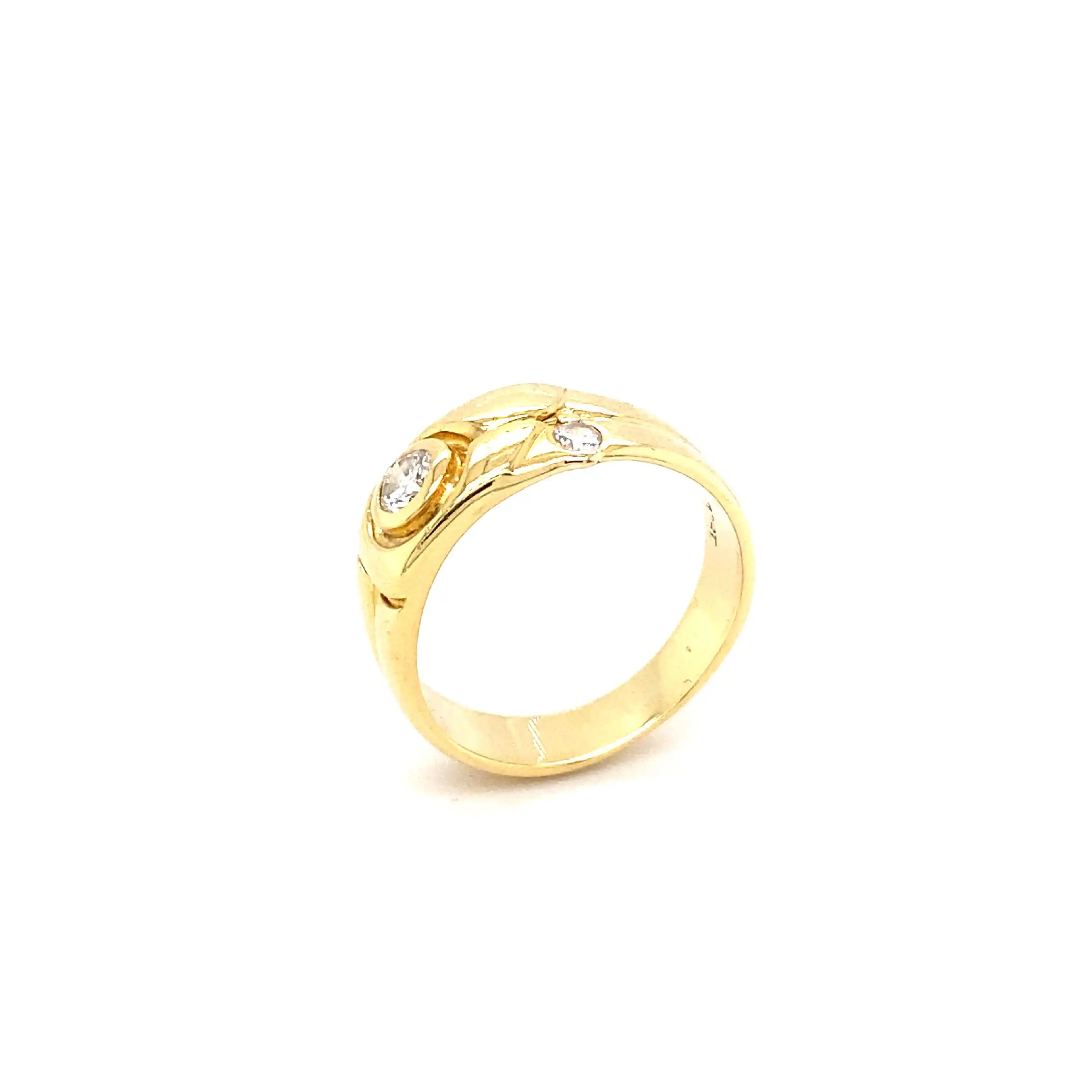 Ring Gelbgold mit Brillant und Zirkonia Ring Gelbgold mit Brillant und Zirkonia